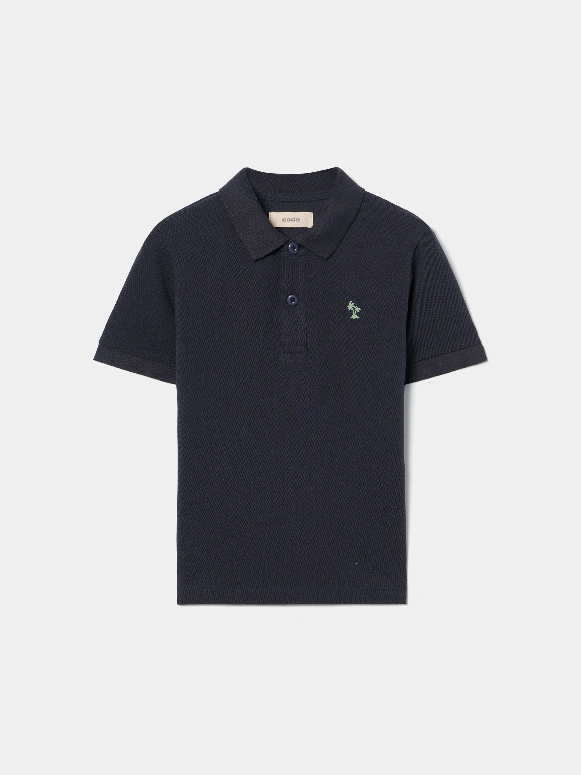 Polo em malha piquet com estampado