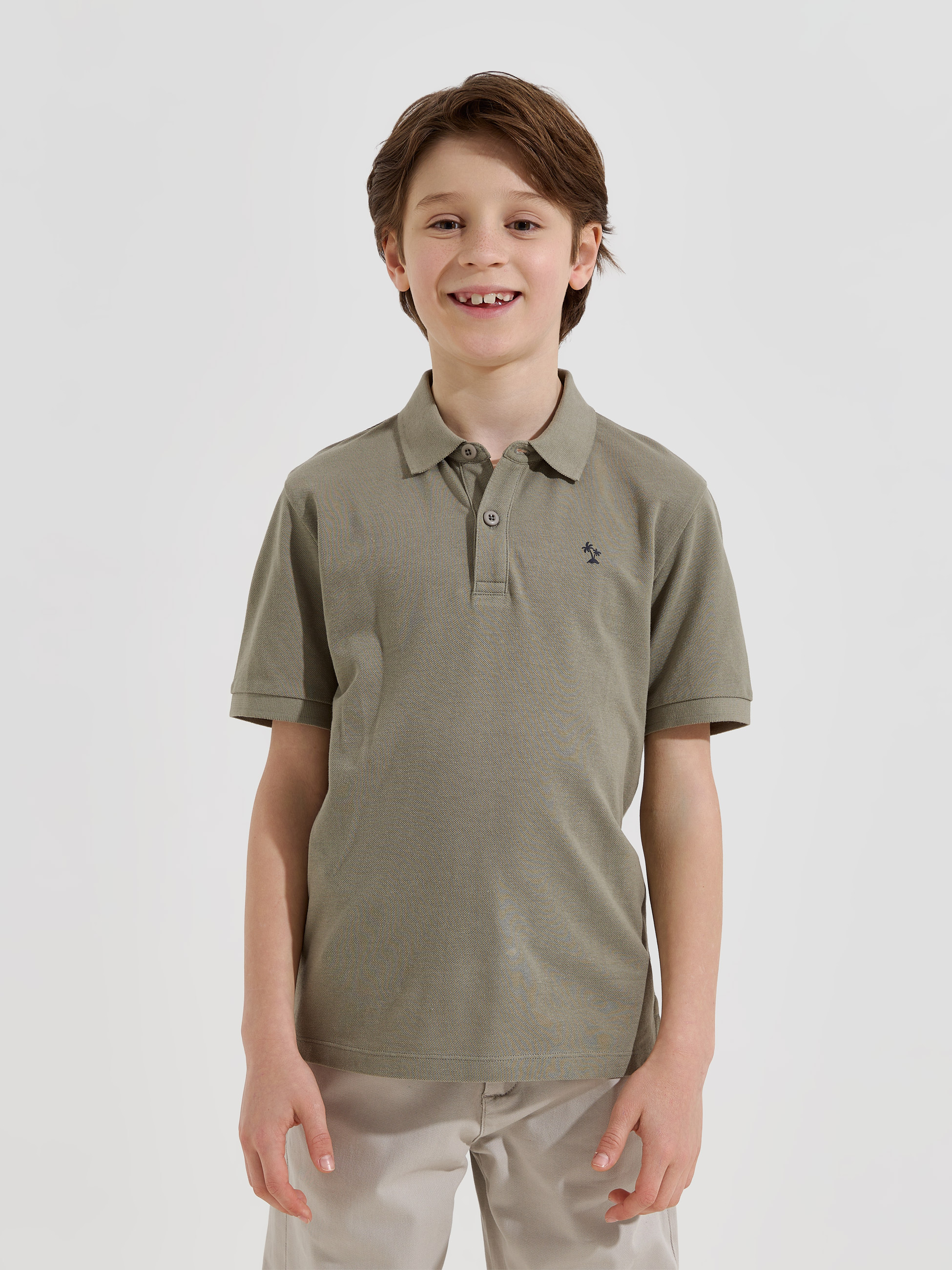 Polo em malha piquet com estampado