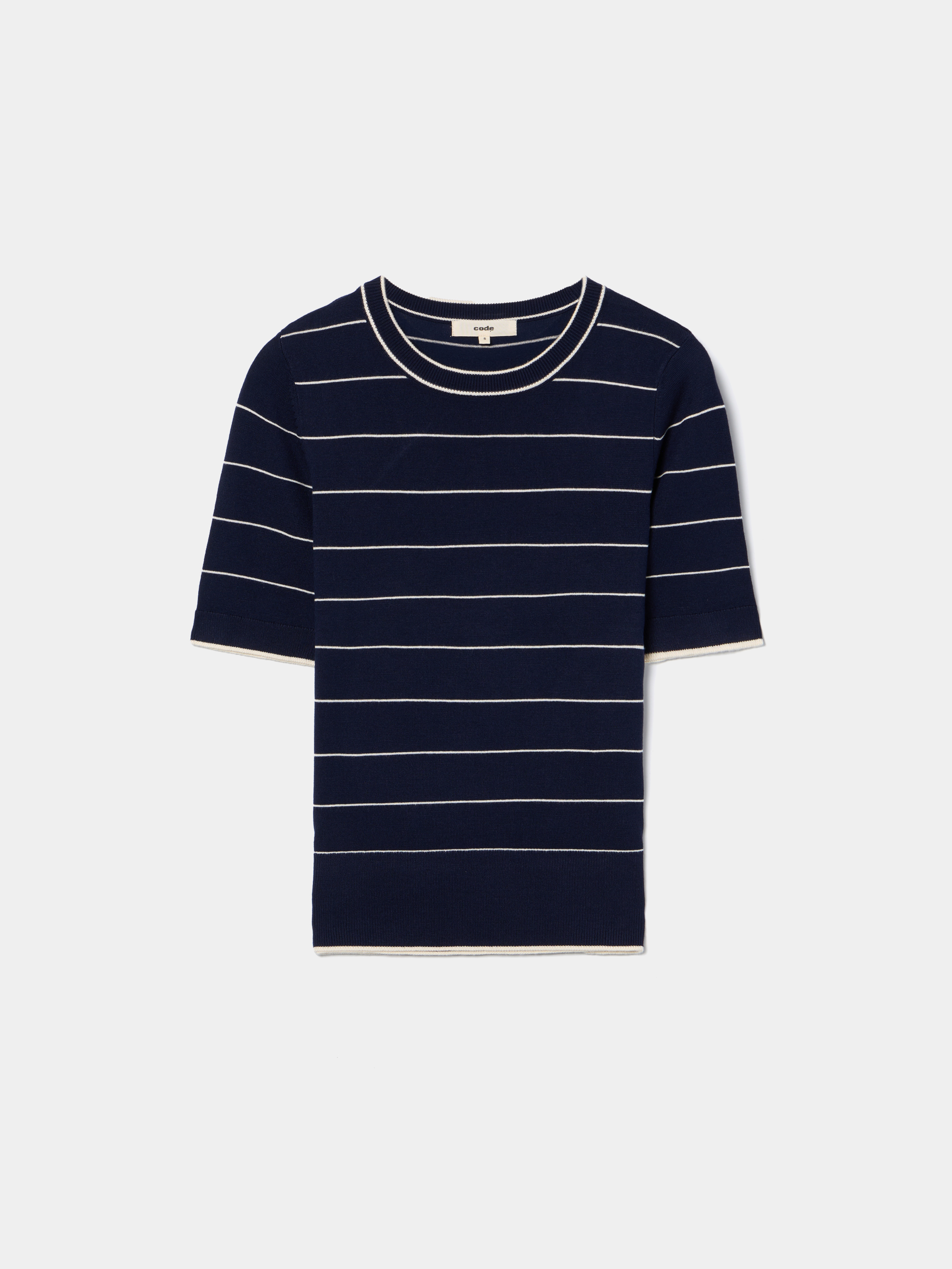 T-shirt de malha às riscas