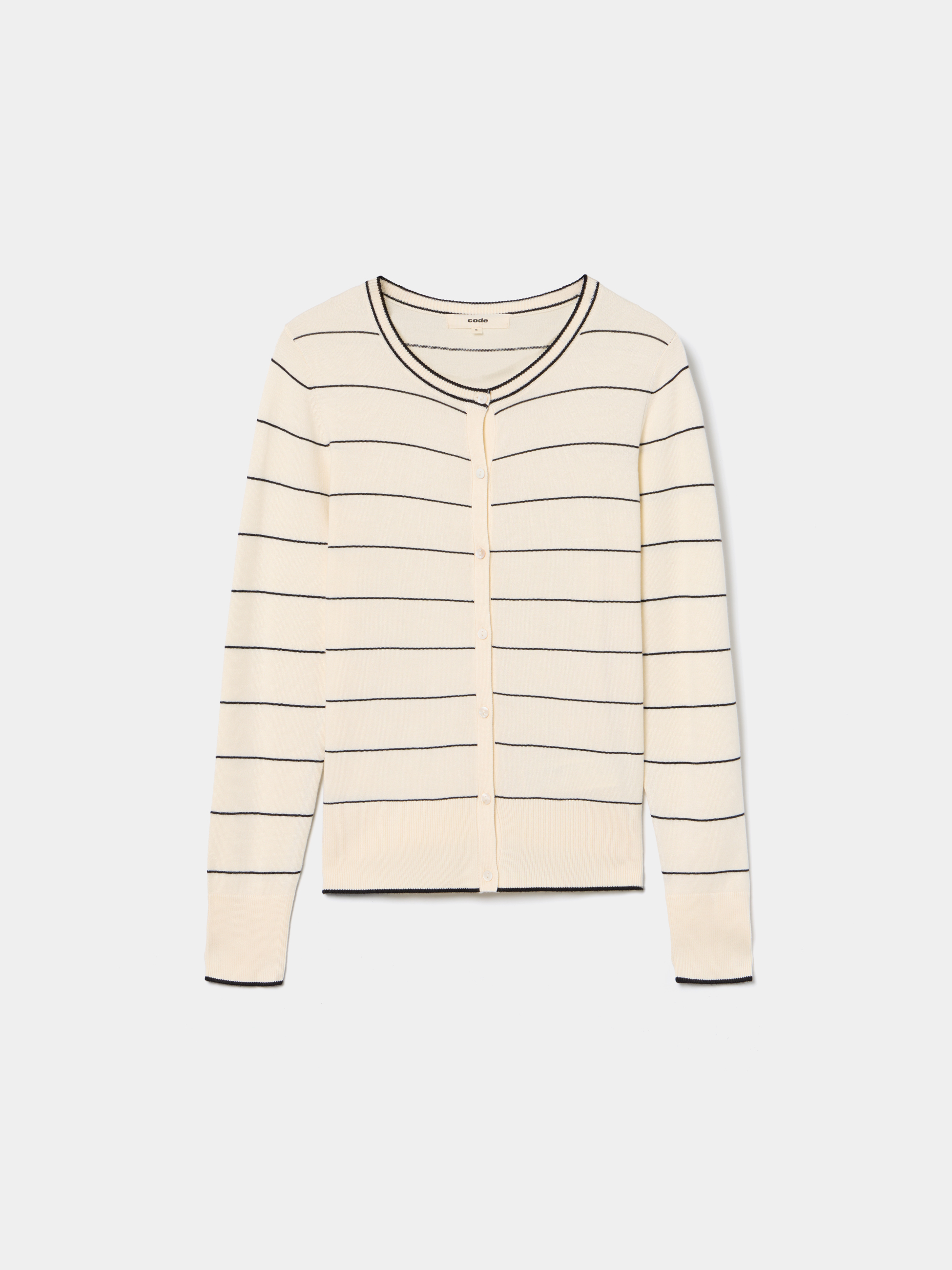 Casaco de malha com riscas