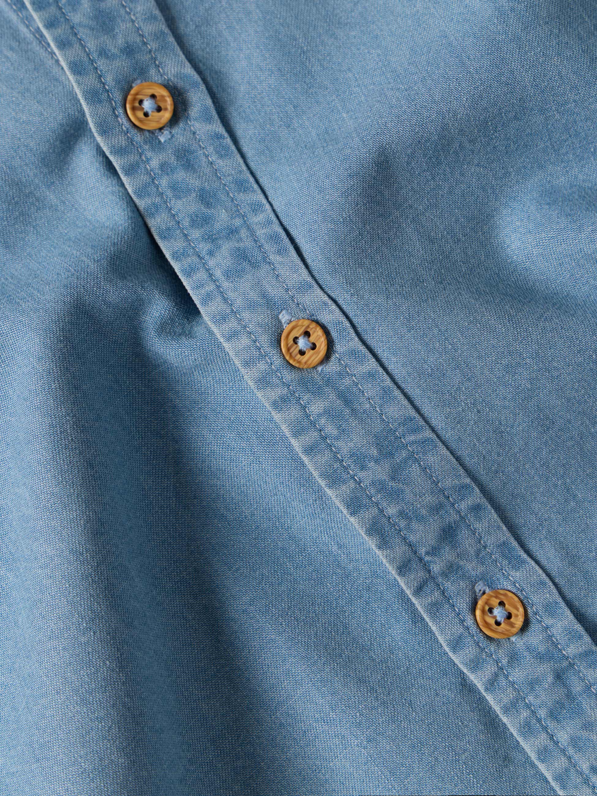 Camisa de ganga de manga curta