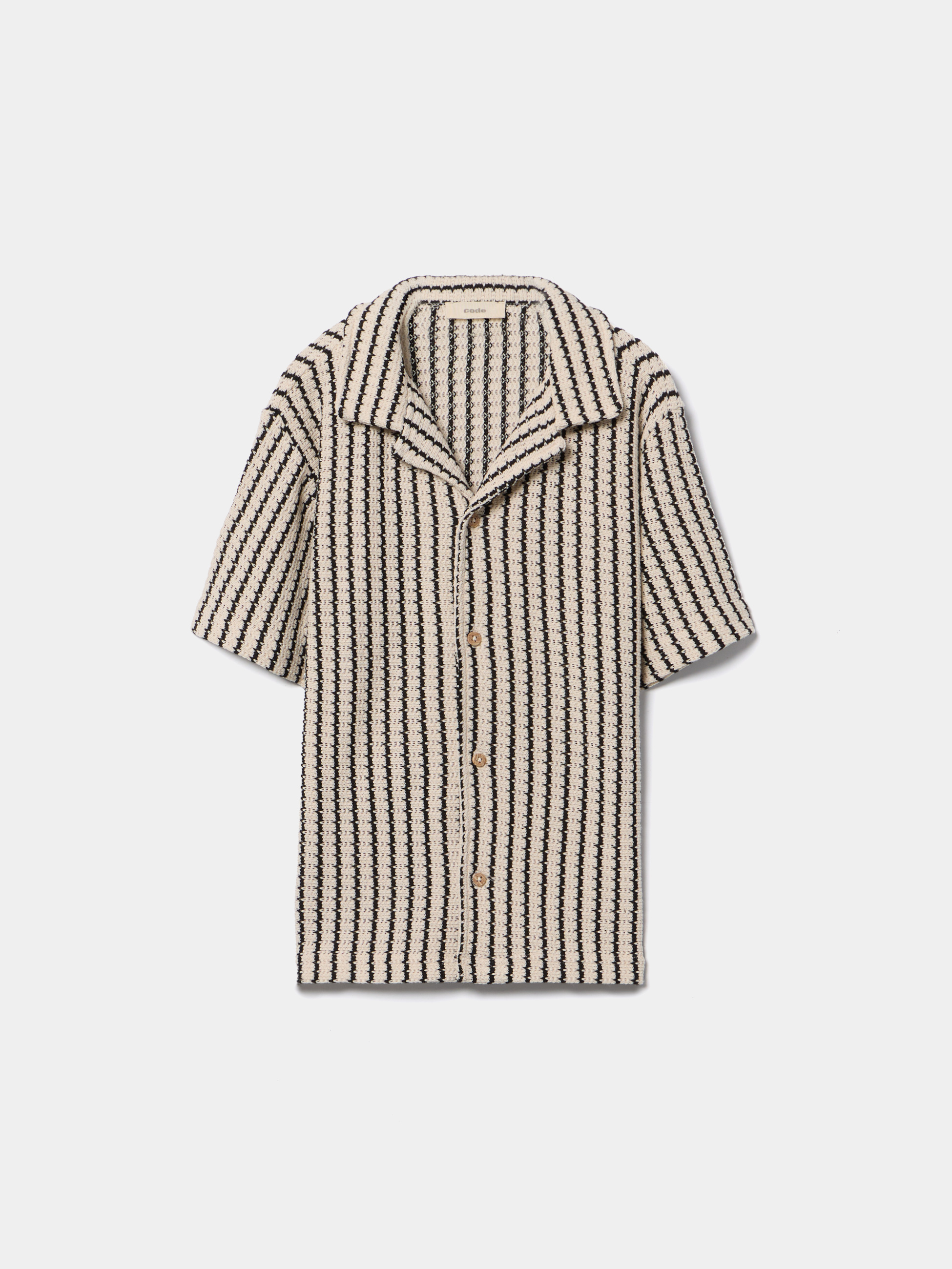Camisa às riscas de manga curta