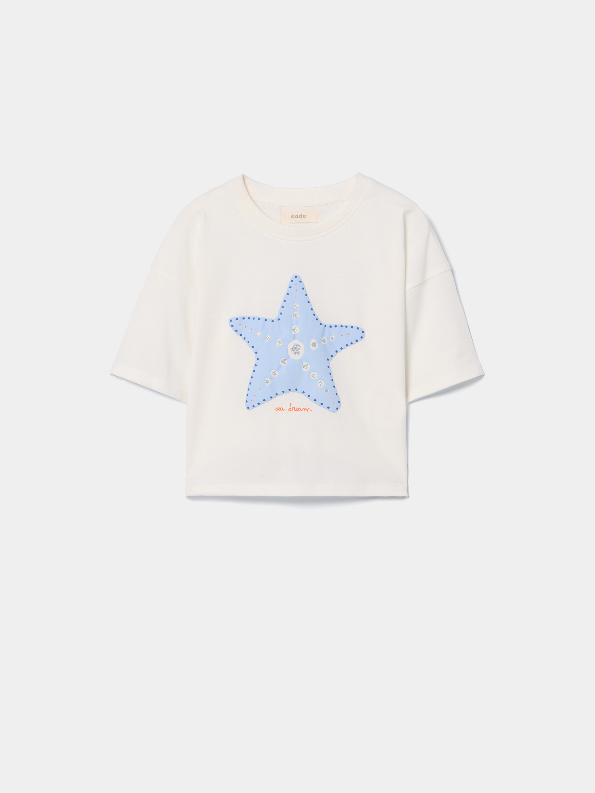 T-shirt cropped estampada