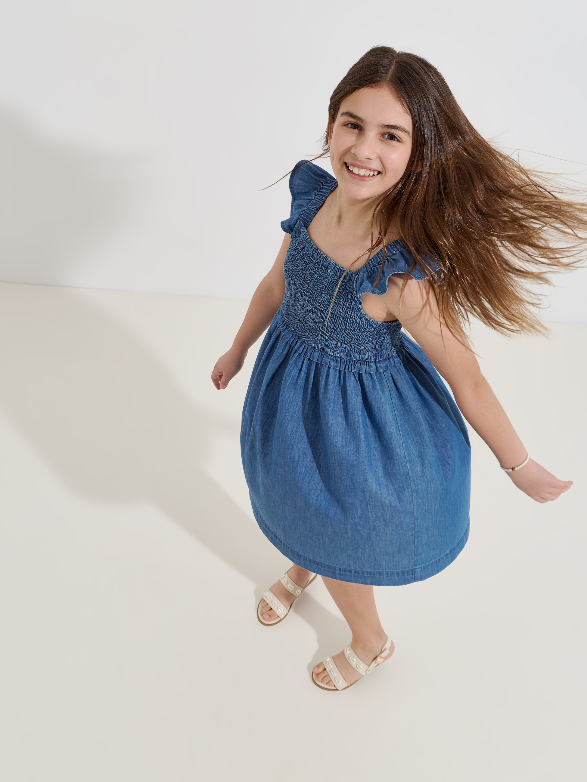 Vestido com franzido smock