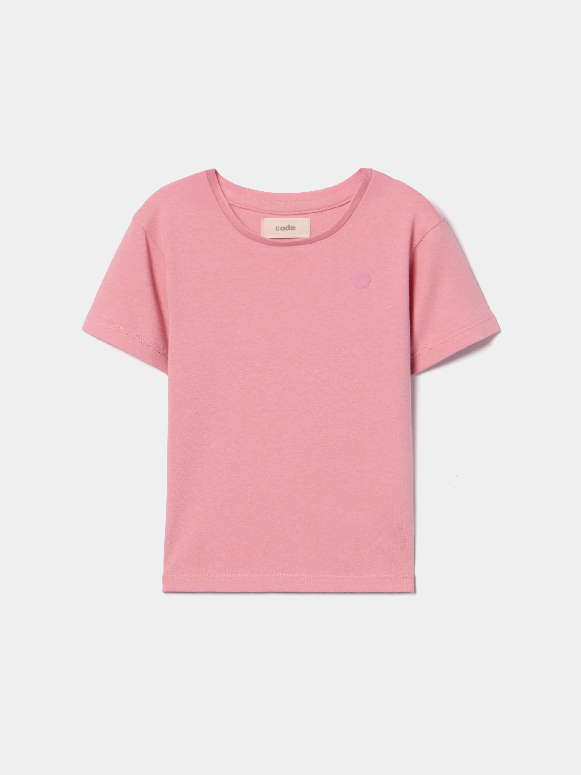 T-shirt com flor estampada