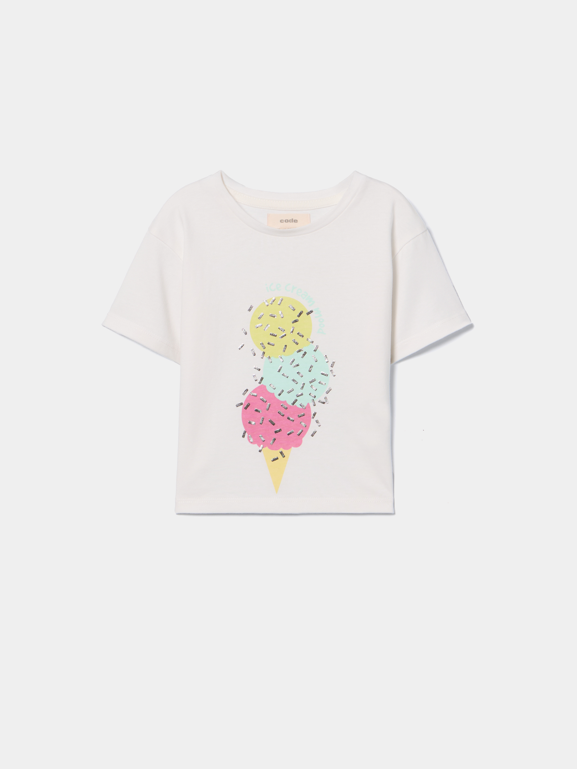 T-shirt estampada gelado com brilhos