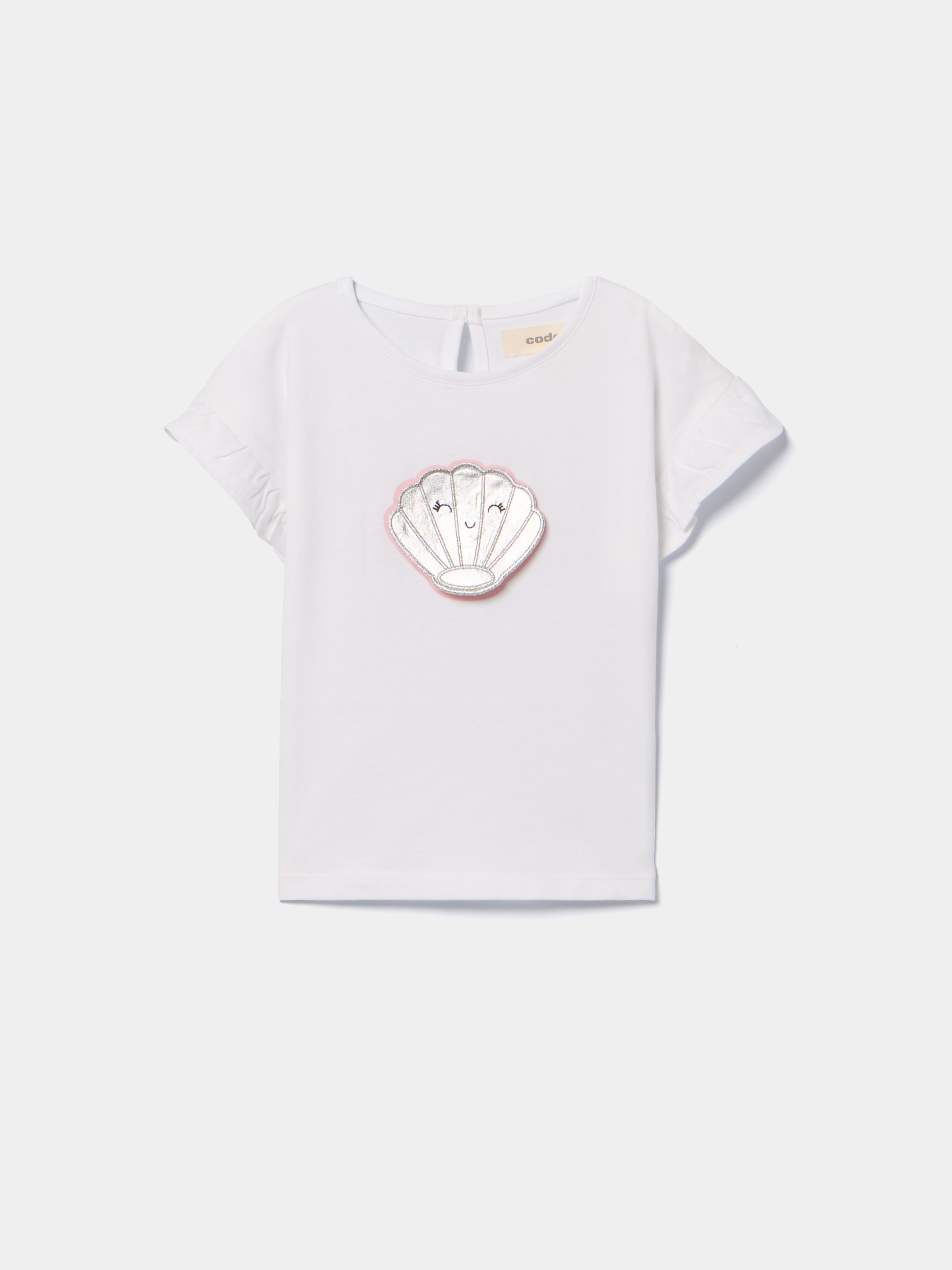 T-shirt com aplicação de concha