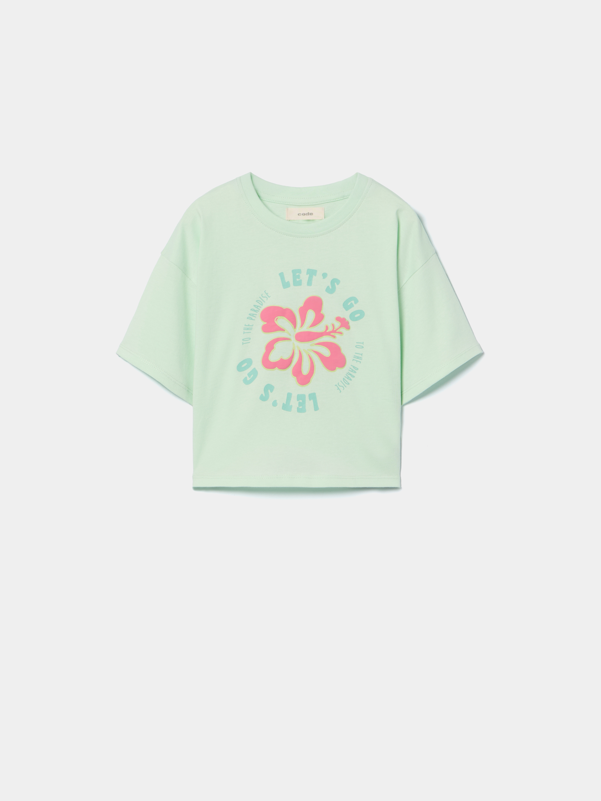 T-shirt cropped estampada