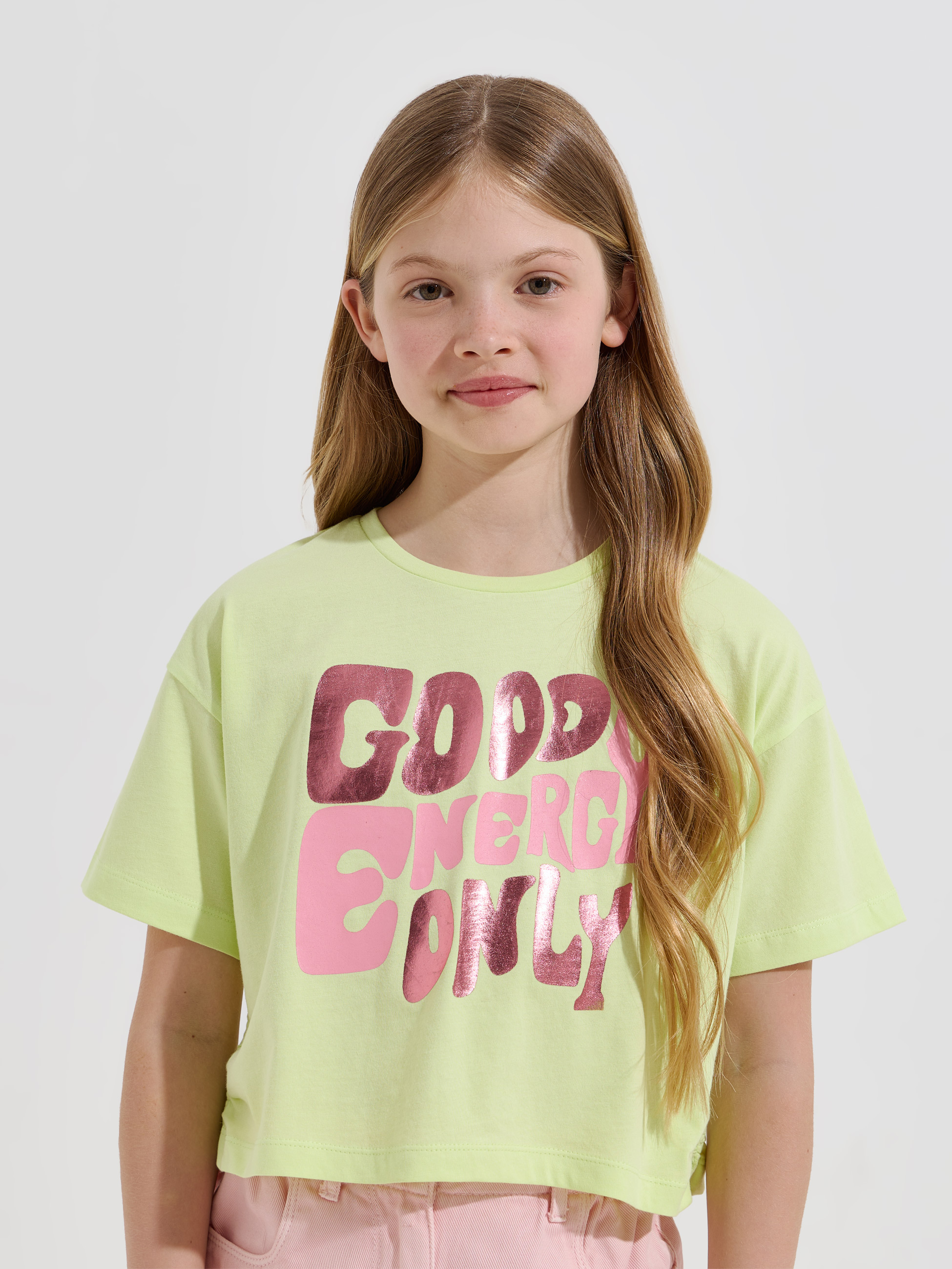 T-shirt cropped estampada