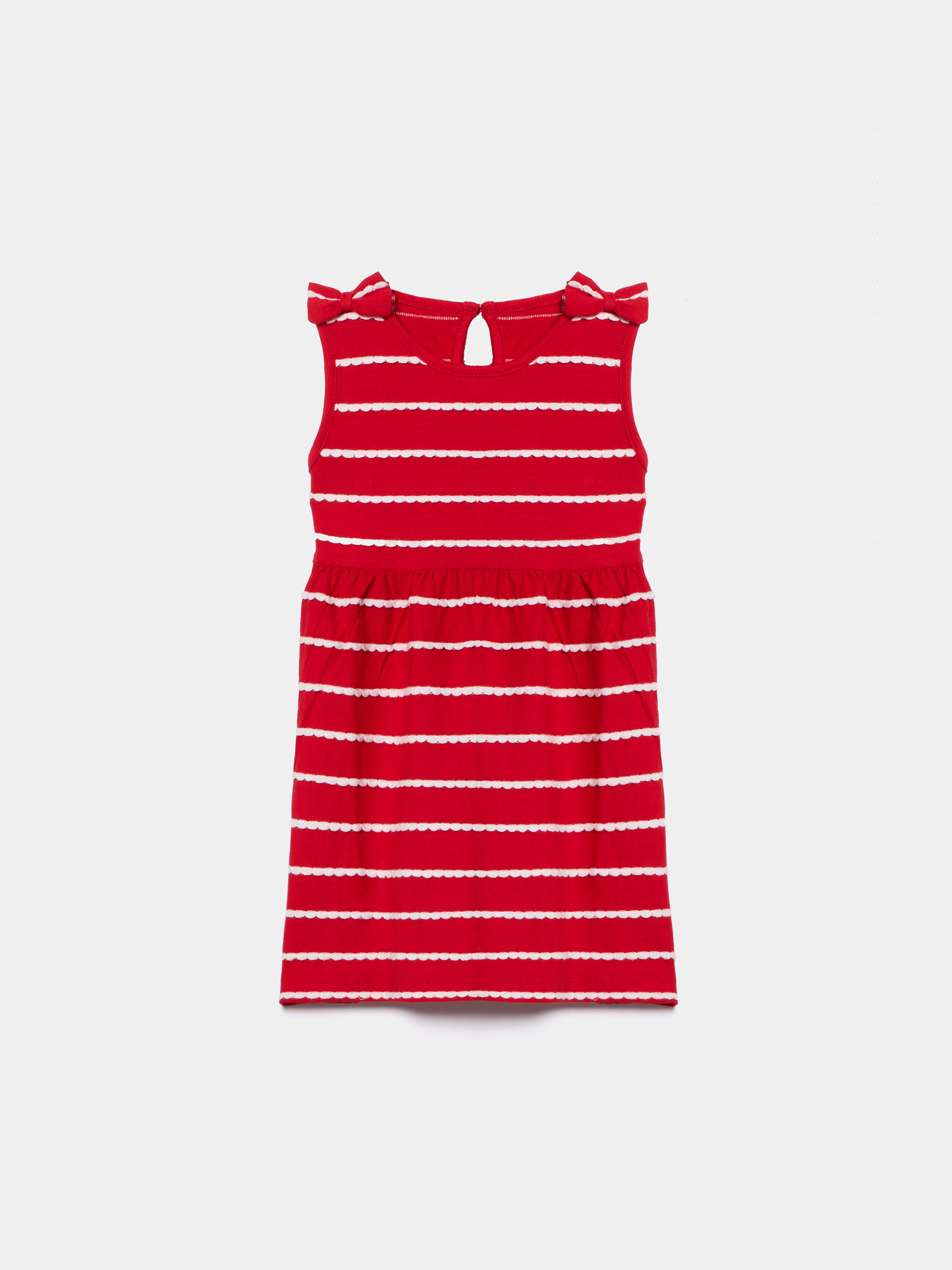 Vestido às riscas com laços