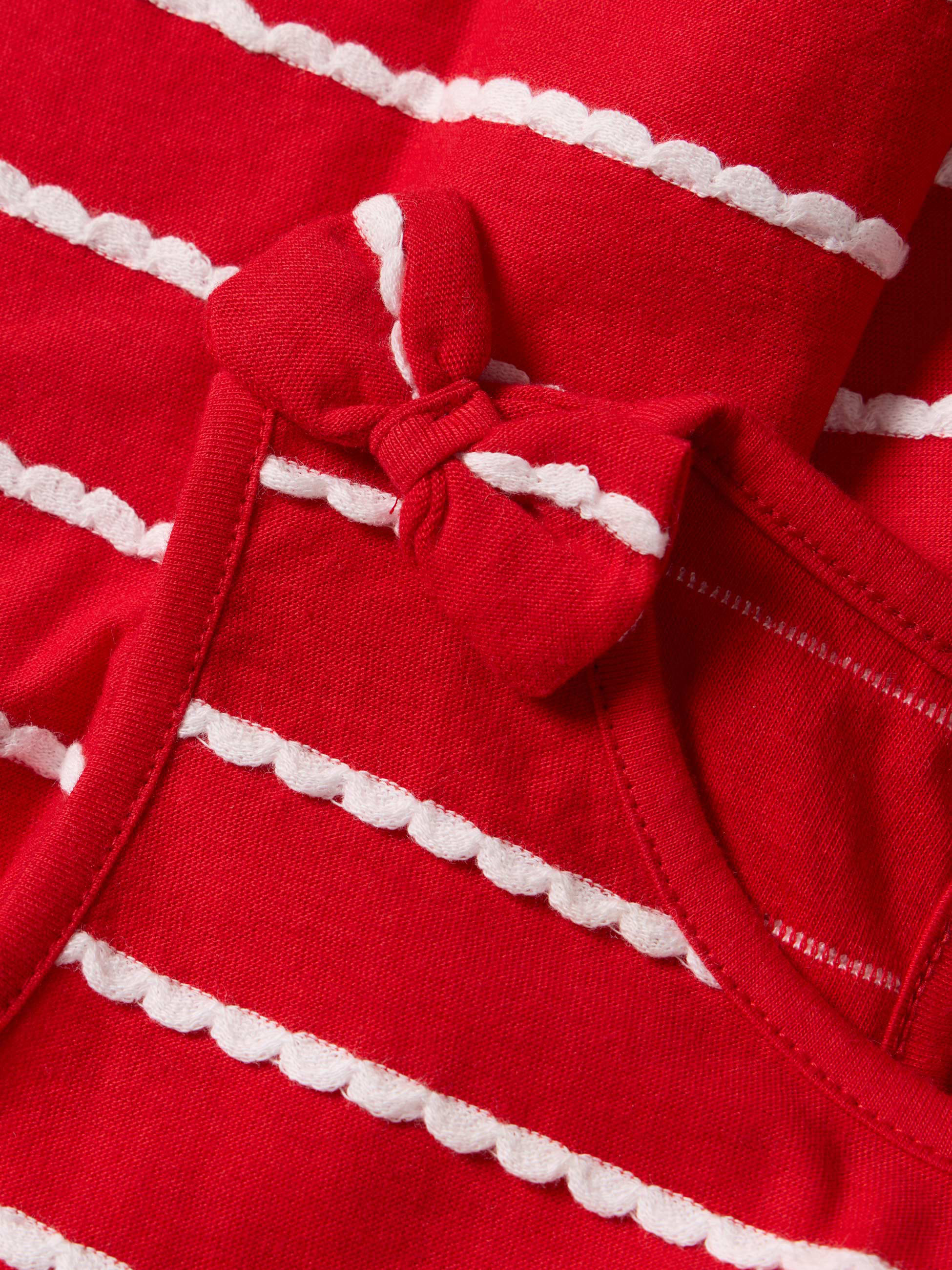Vestido às riscas com laços