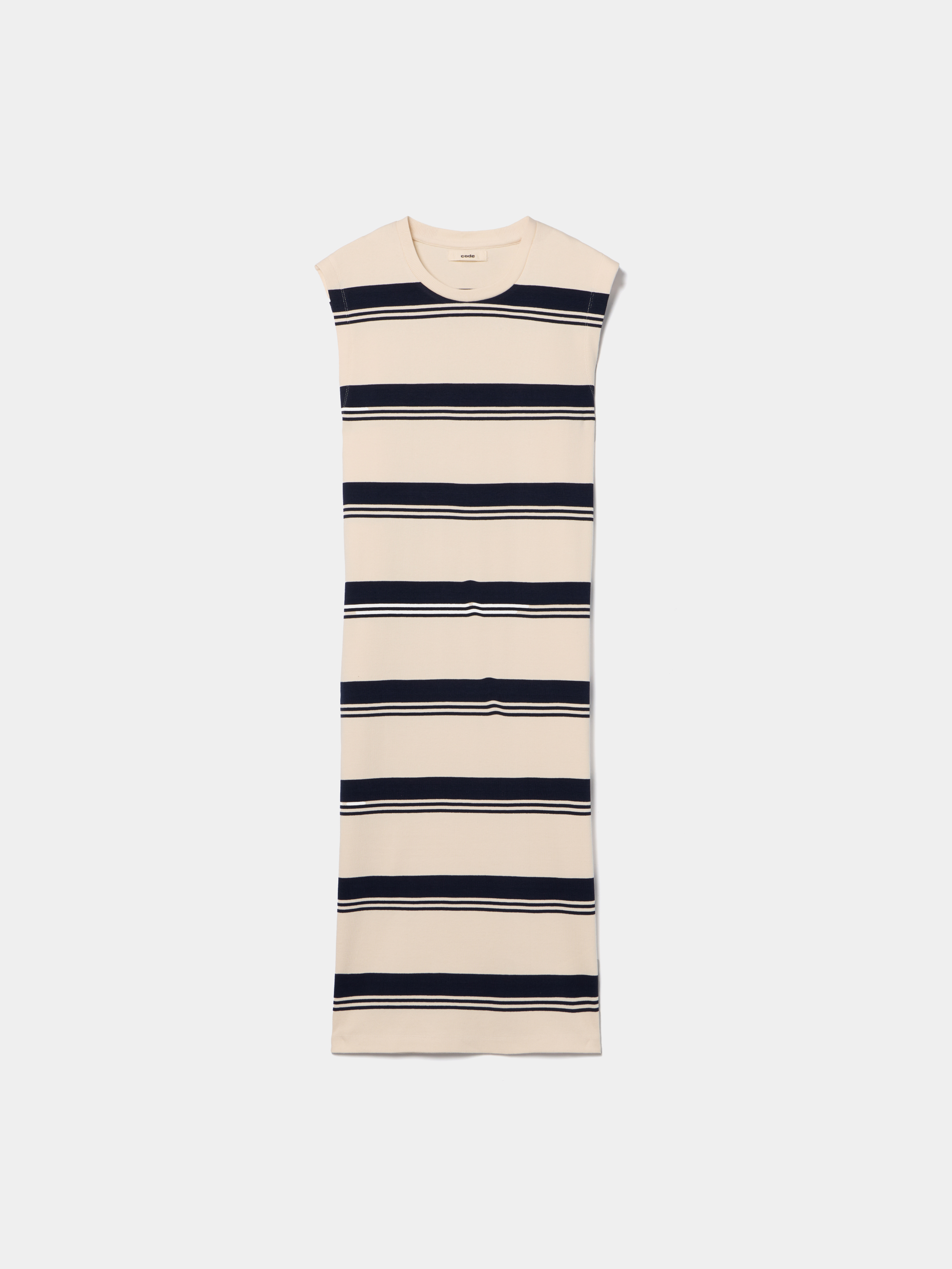 Ribbed striped midi dress