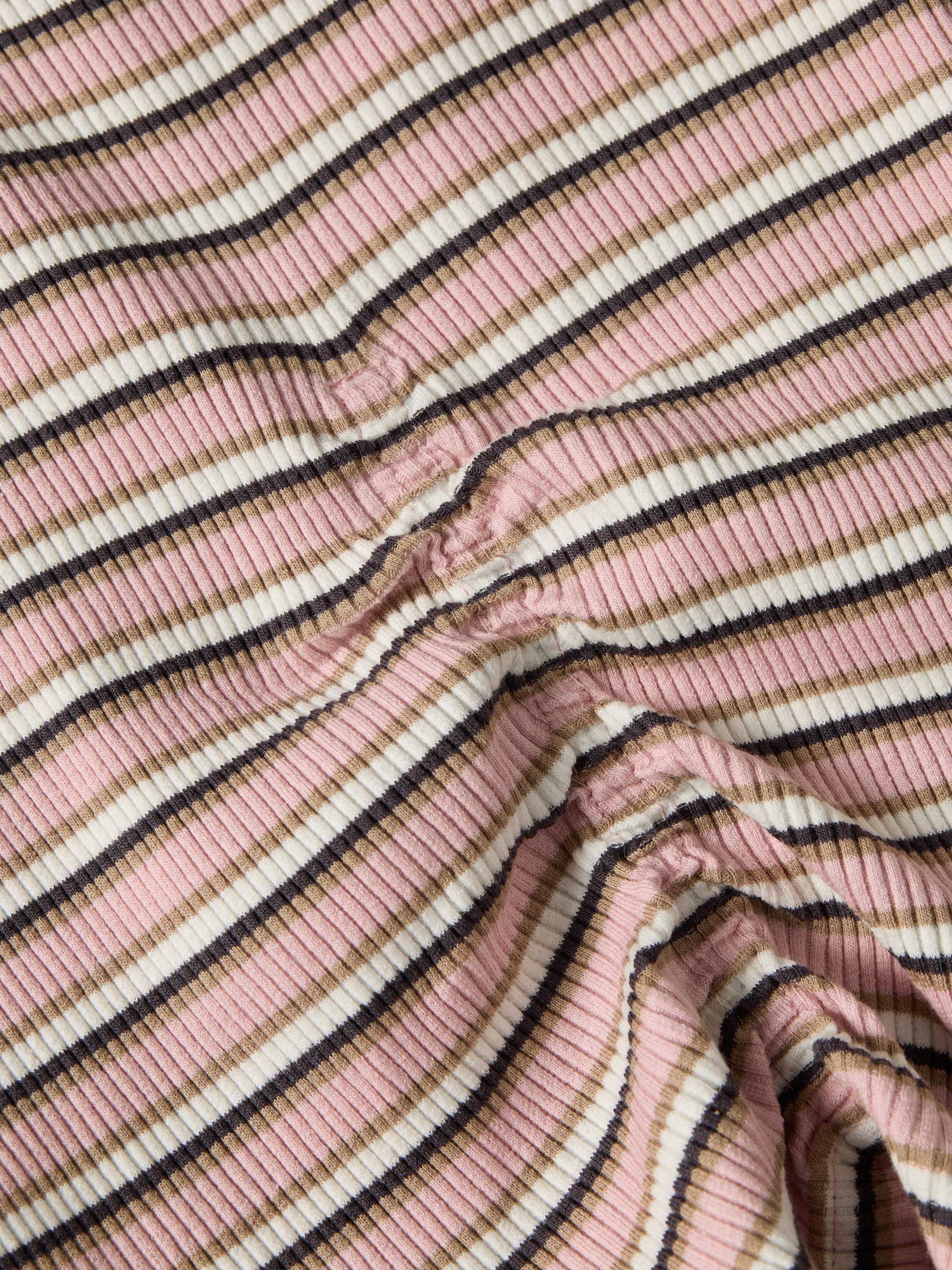 Camisola às riscas com franzido