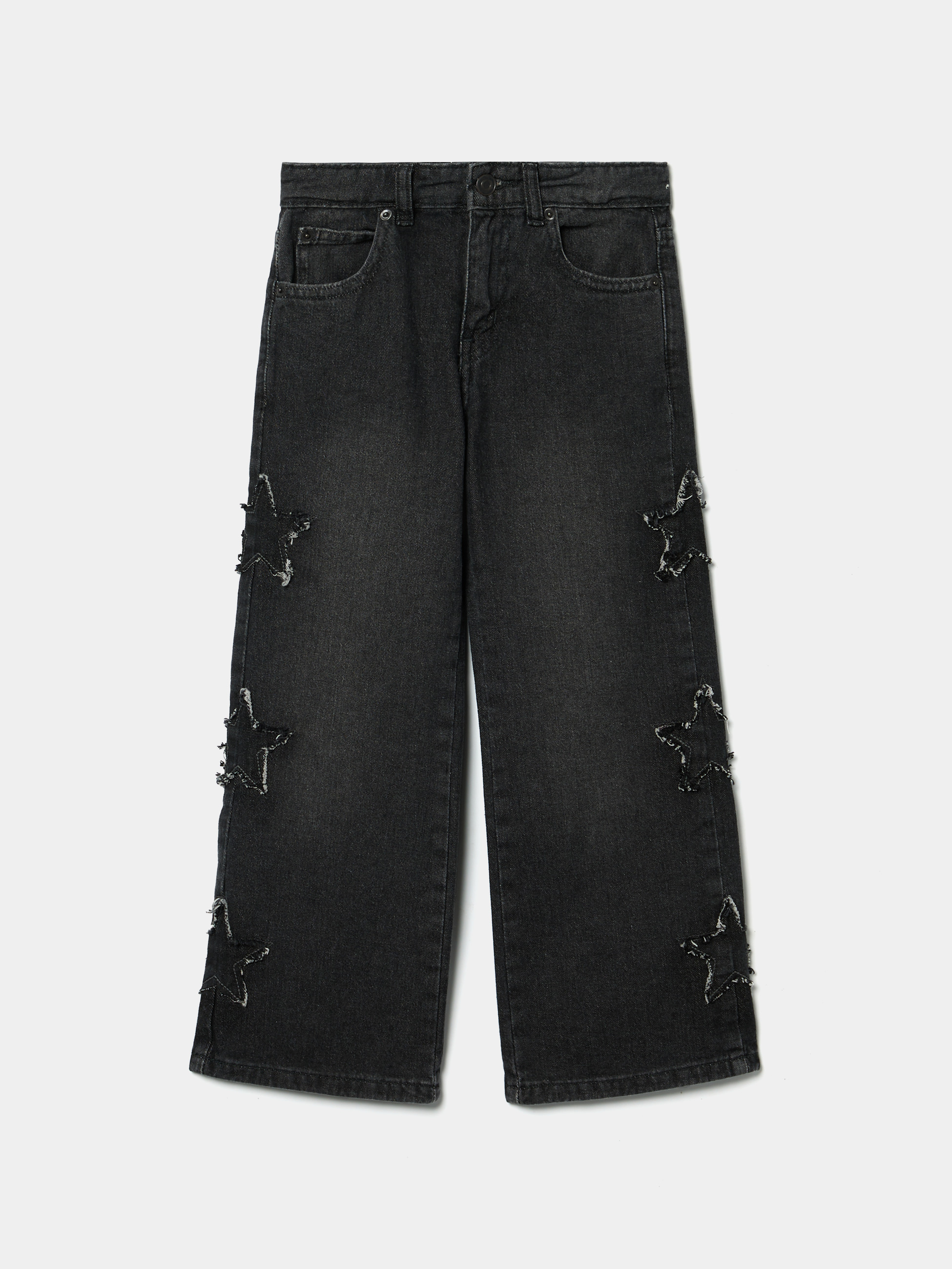 Calças de ganga wide leg com estrelas