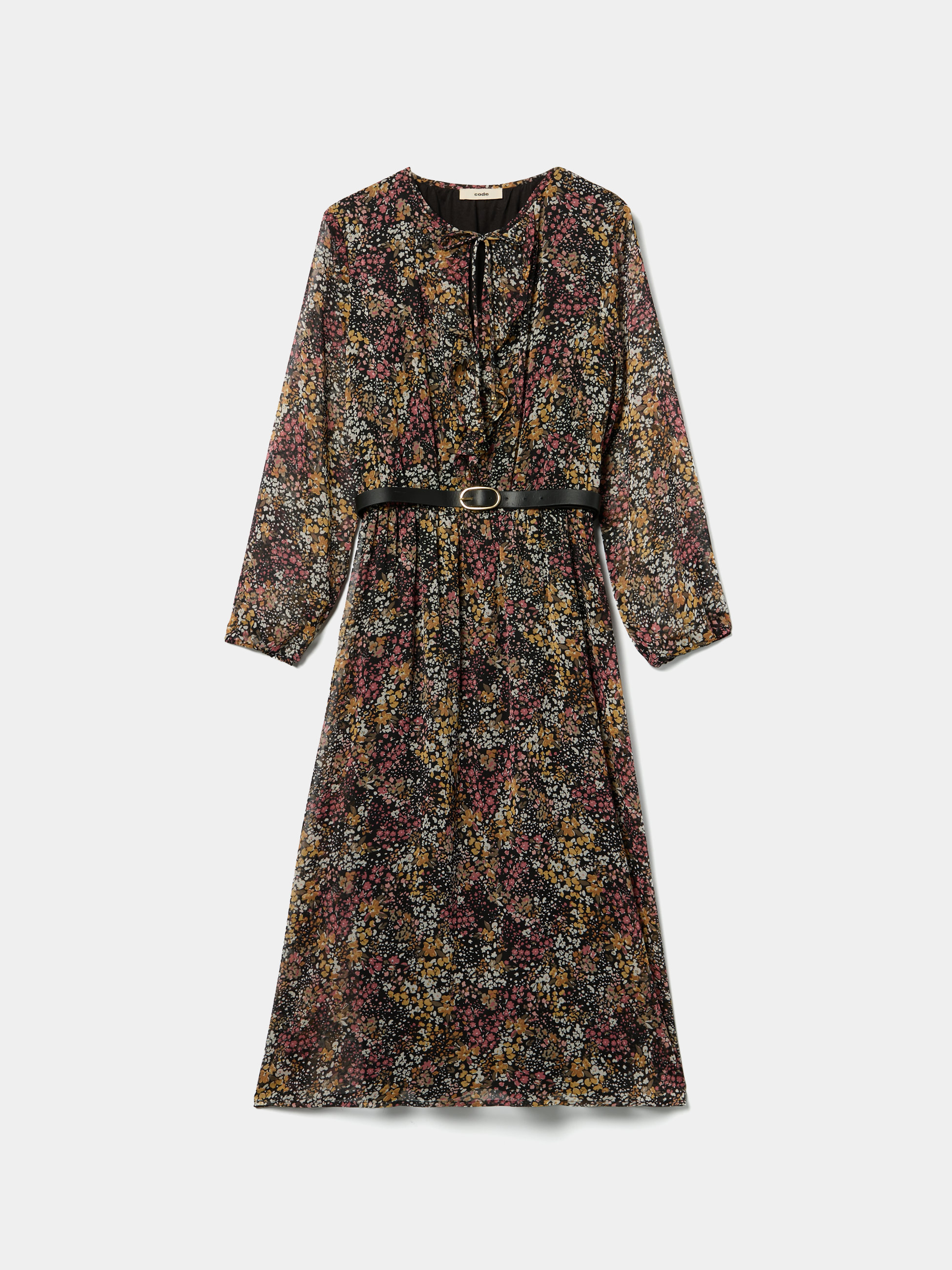 Midi dress with floral print.