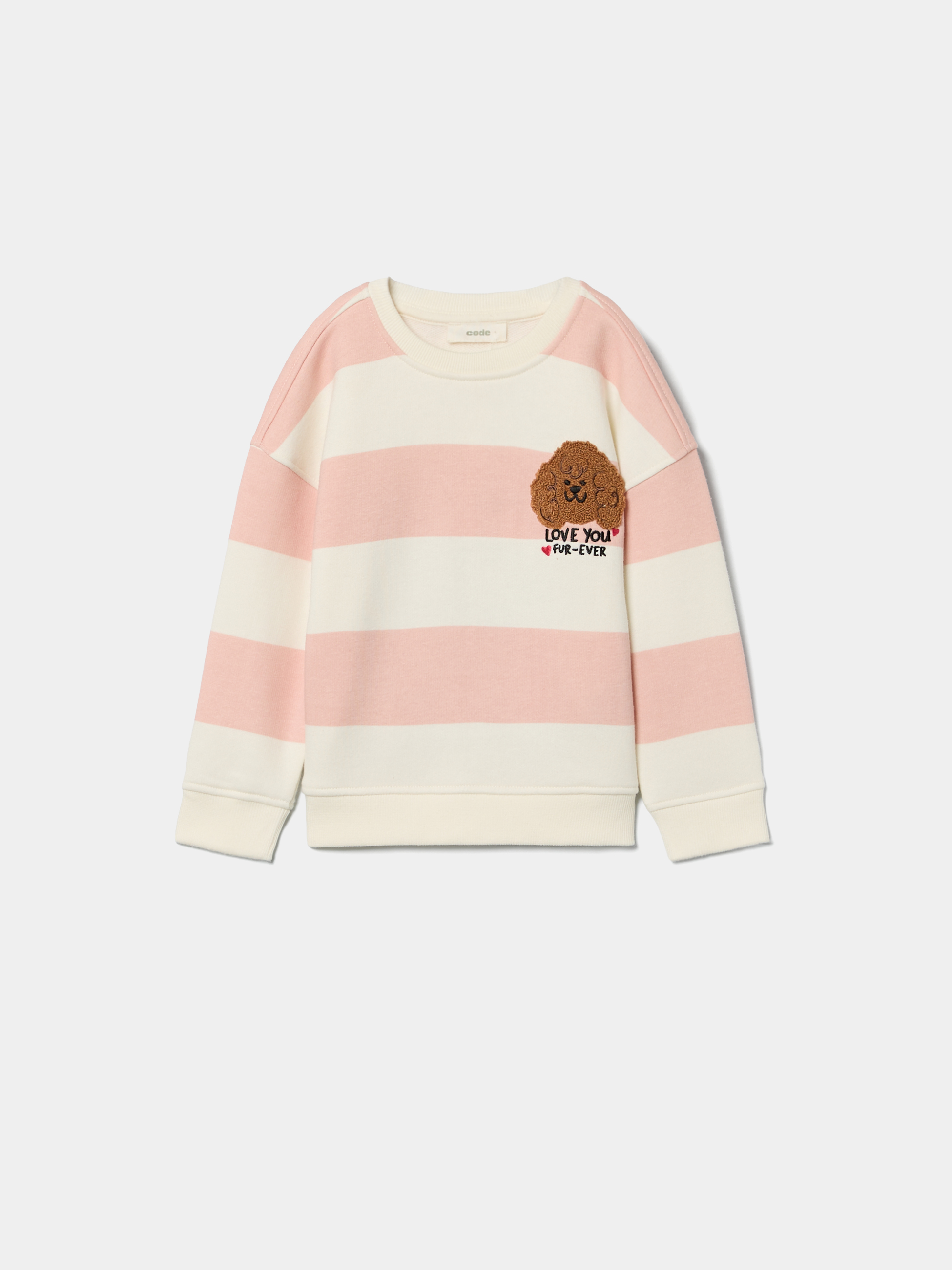 Sweatshirt às riscas com bordado