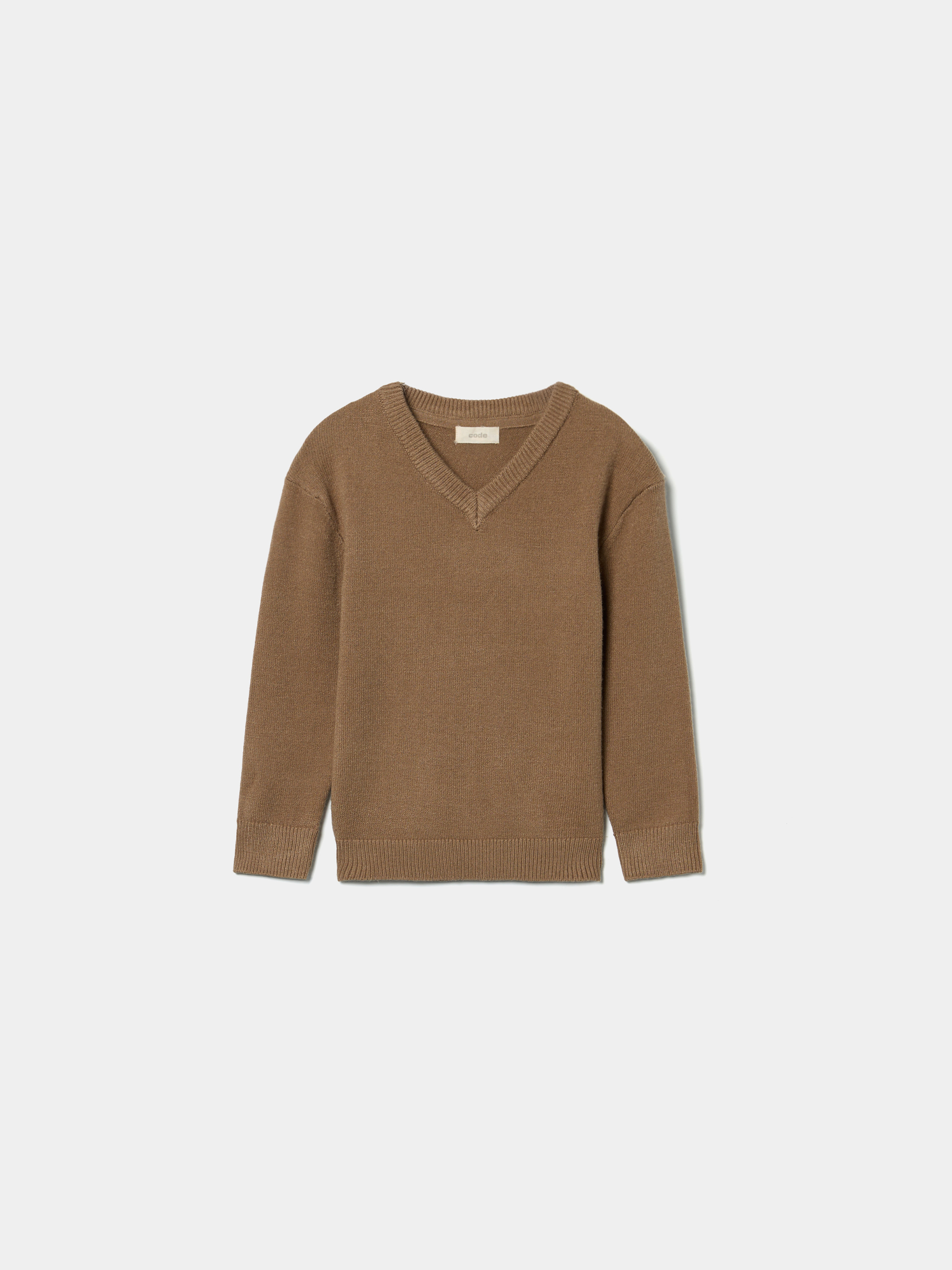 Camisola de malha com decote em V