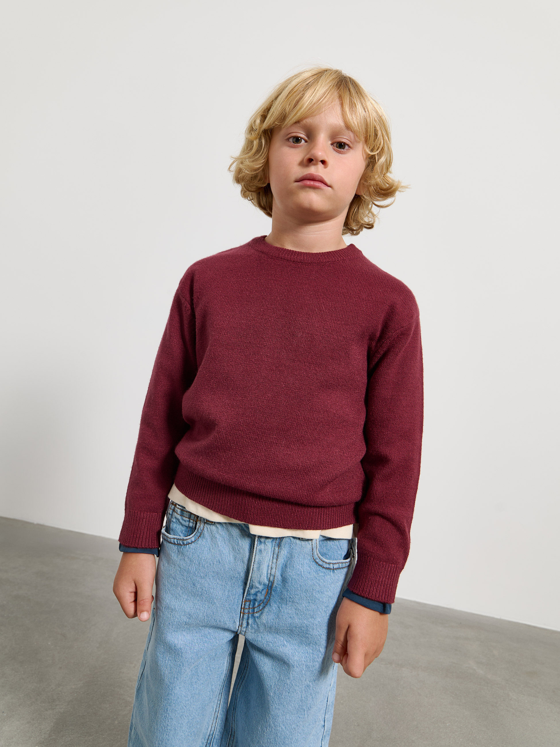 Camisola de malha com decote redondo