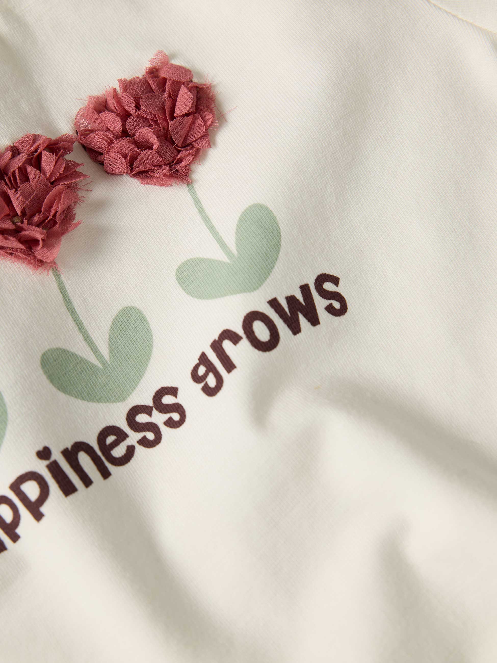 Camisola com flores em relevo