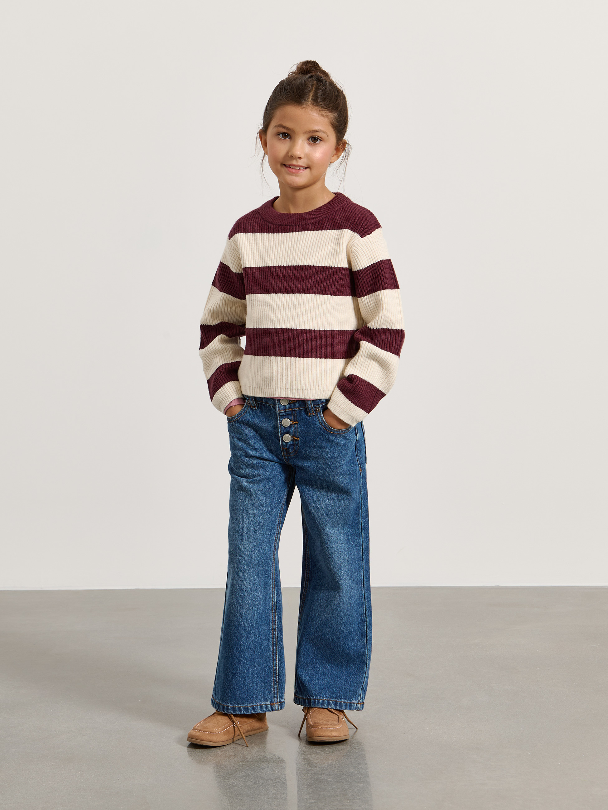 Camisola de malha às riscas