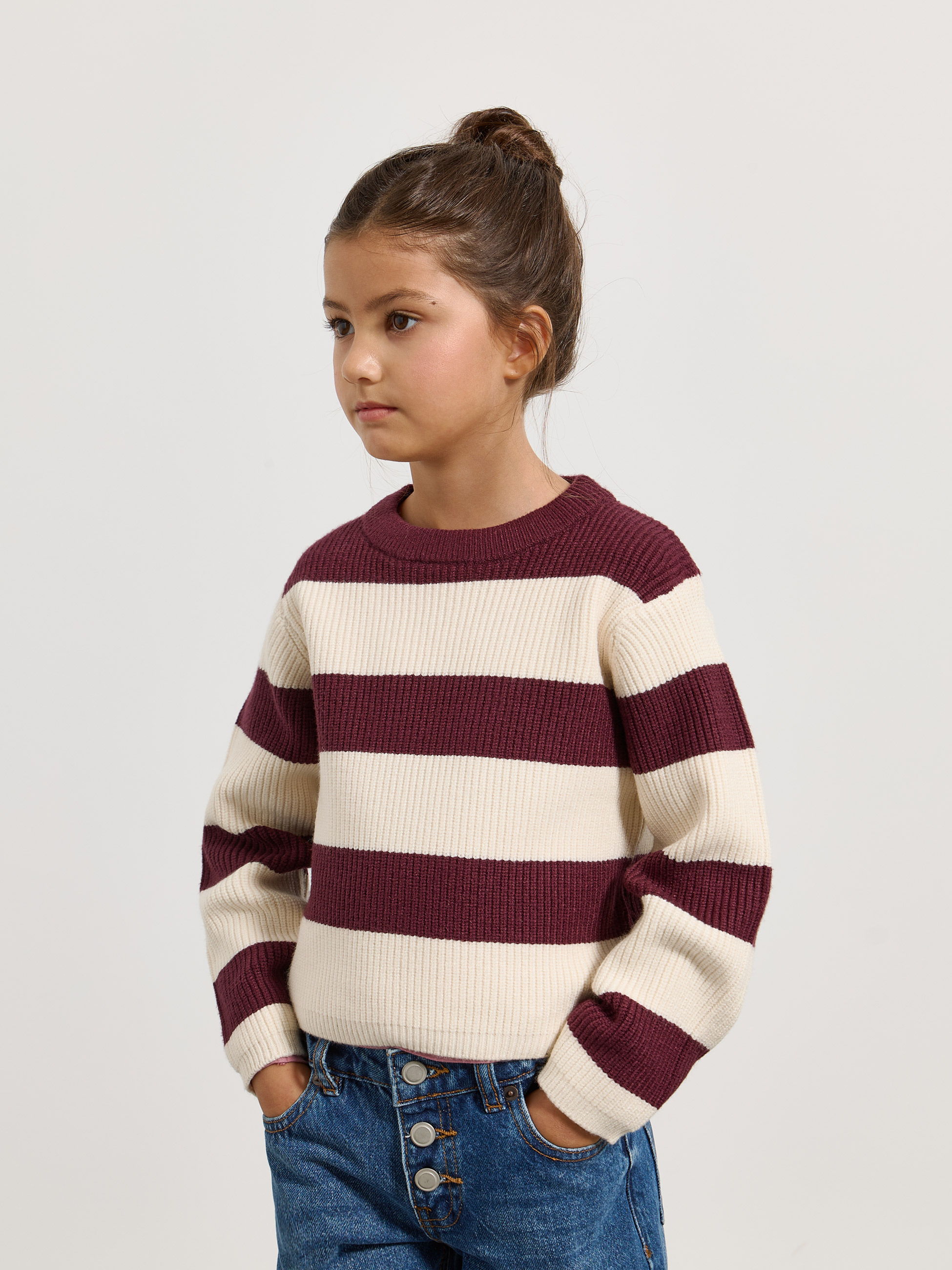 Camisola de malha às riscas