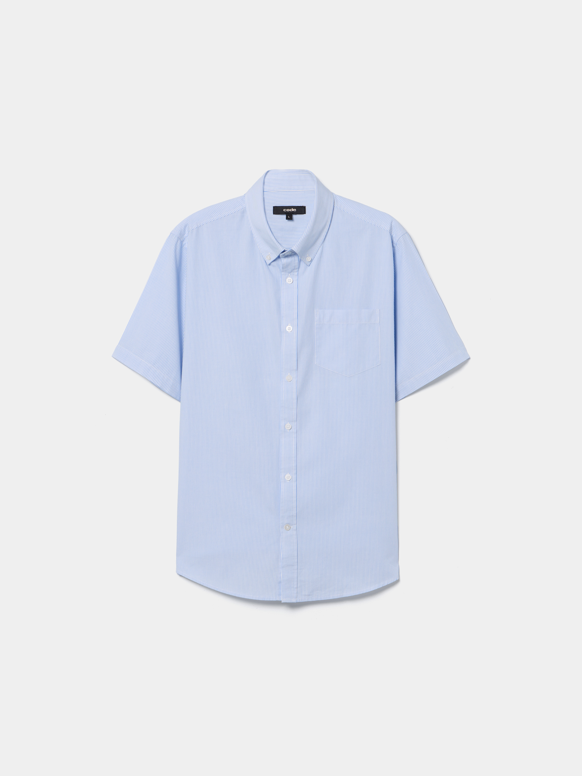 Camisa de manga curta às riscas