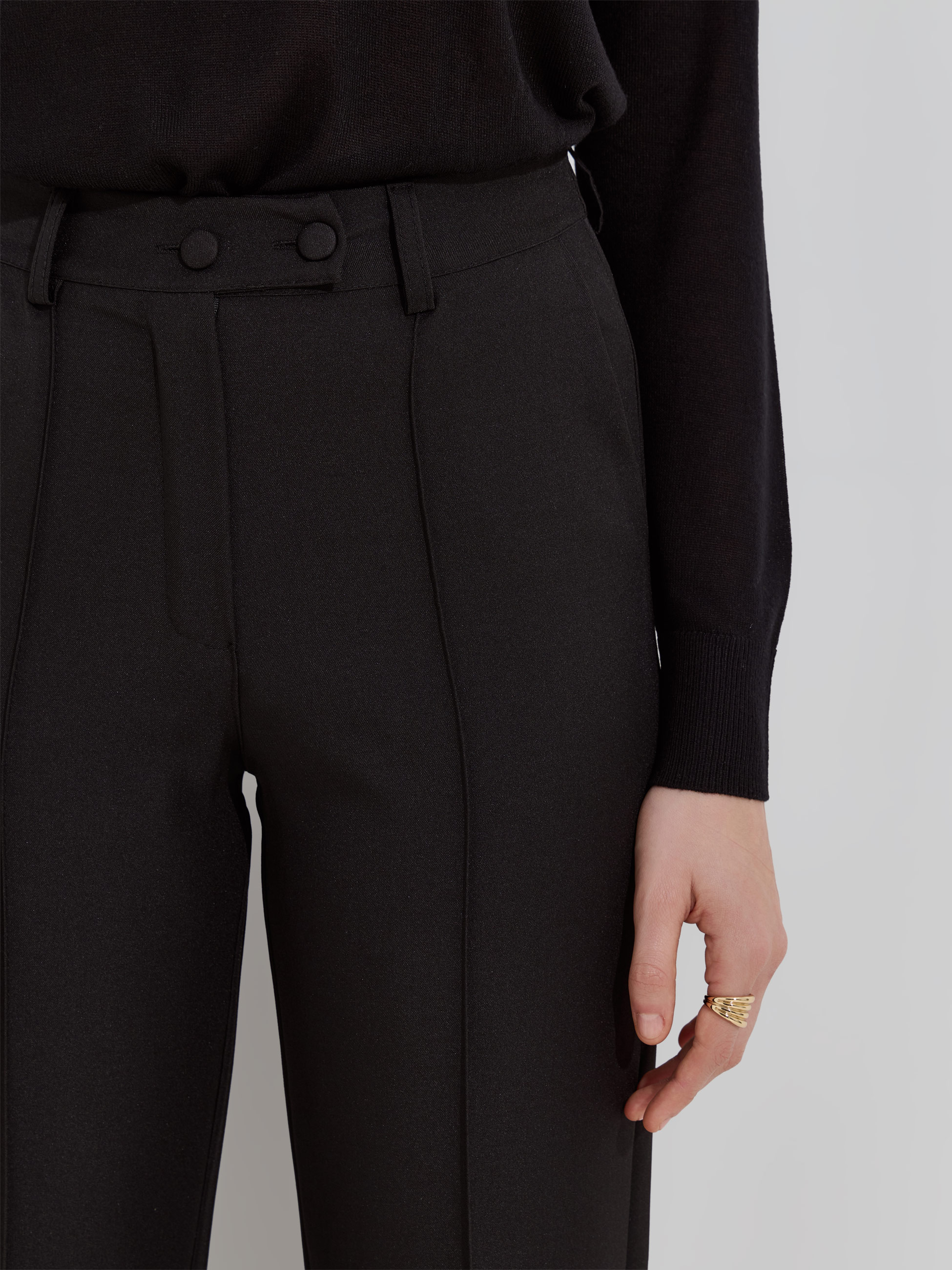 Calças de tecido com 2 botões