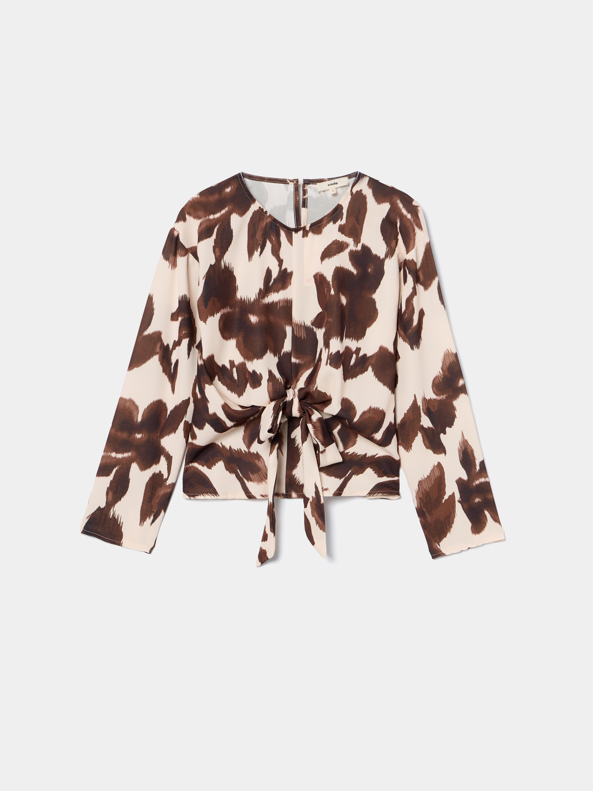 Blusa estampada com nó