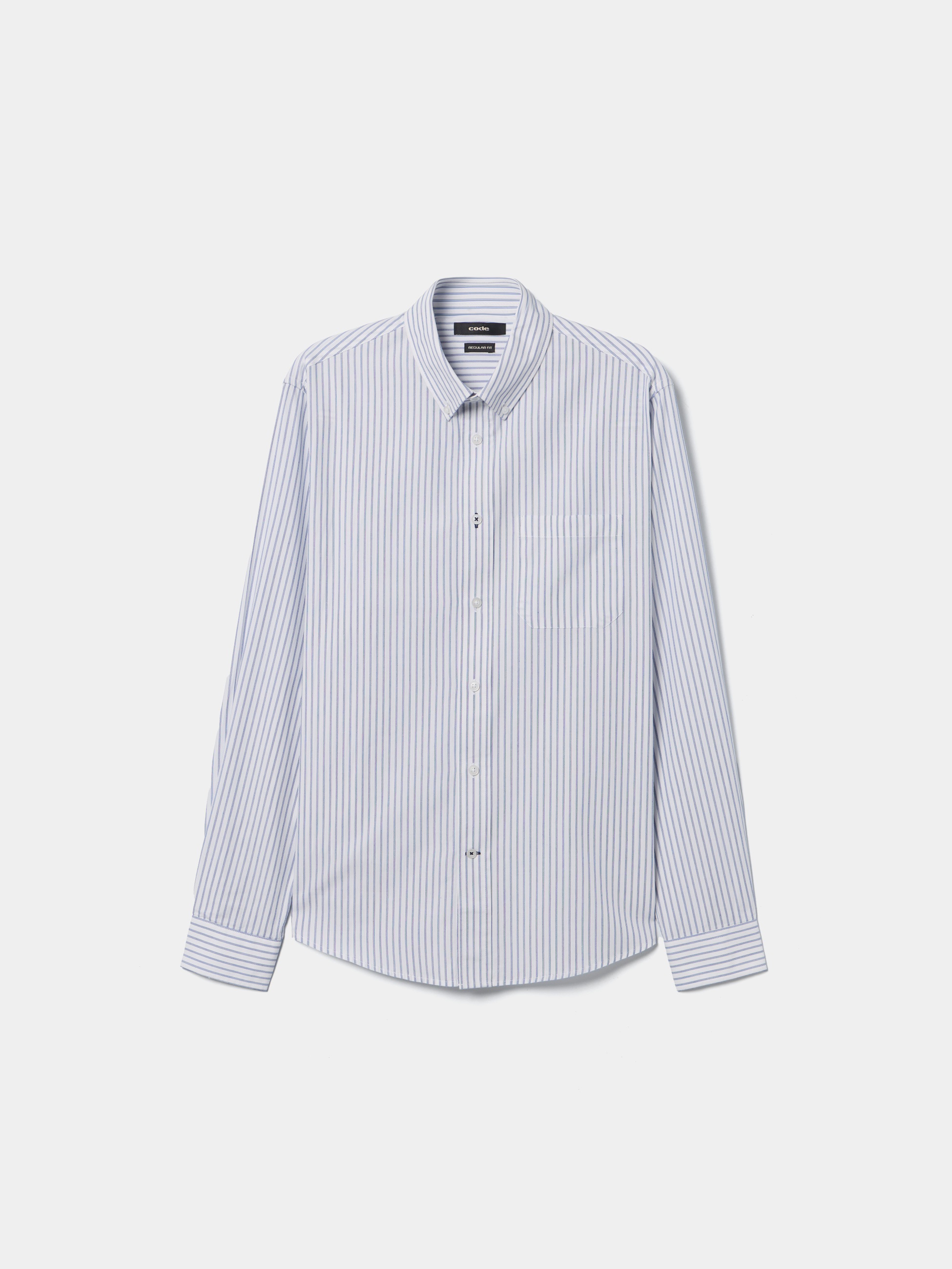 Camisa em popeline às riscas