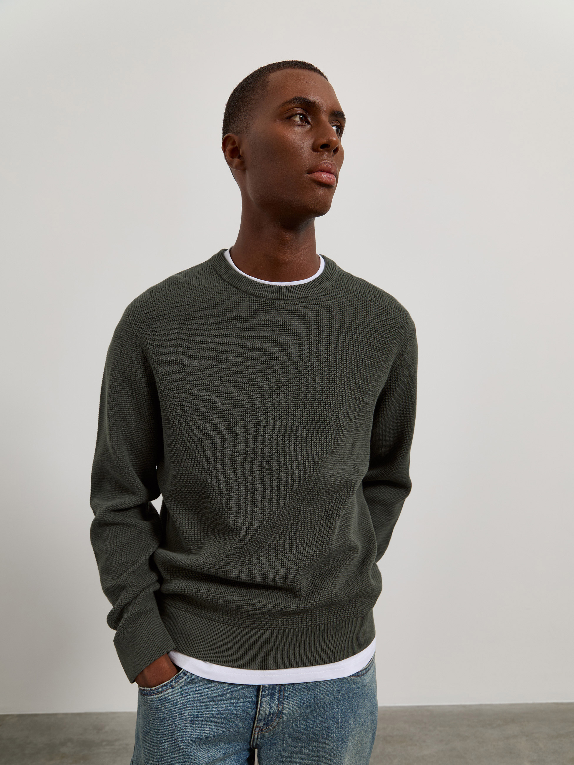 Camisola de malha com decote redondo