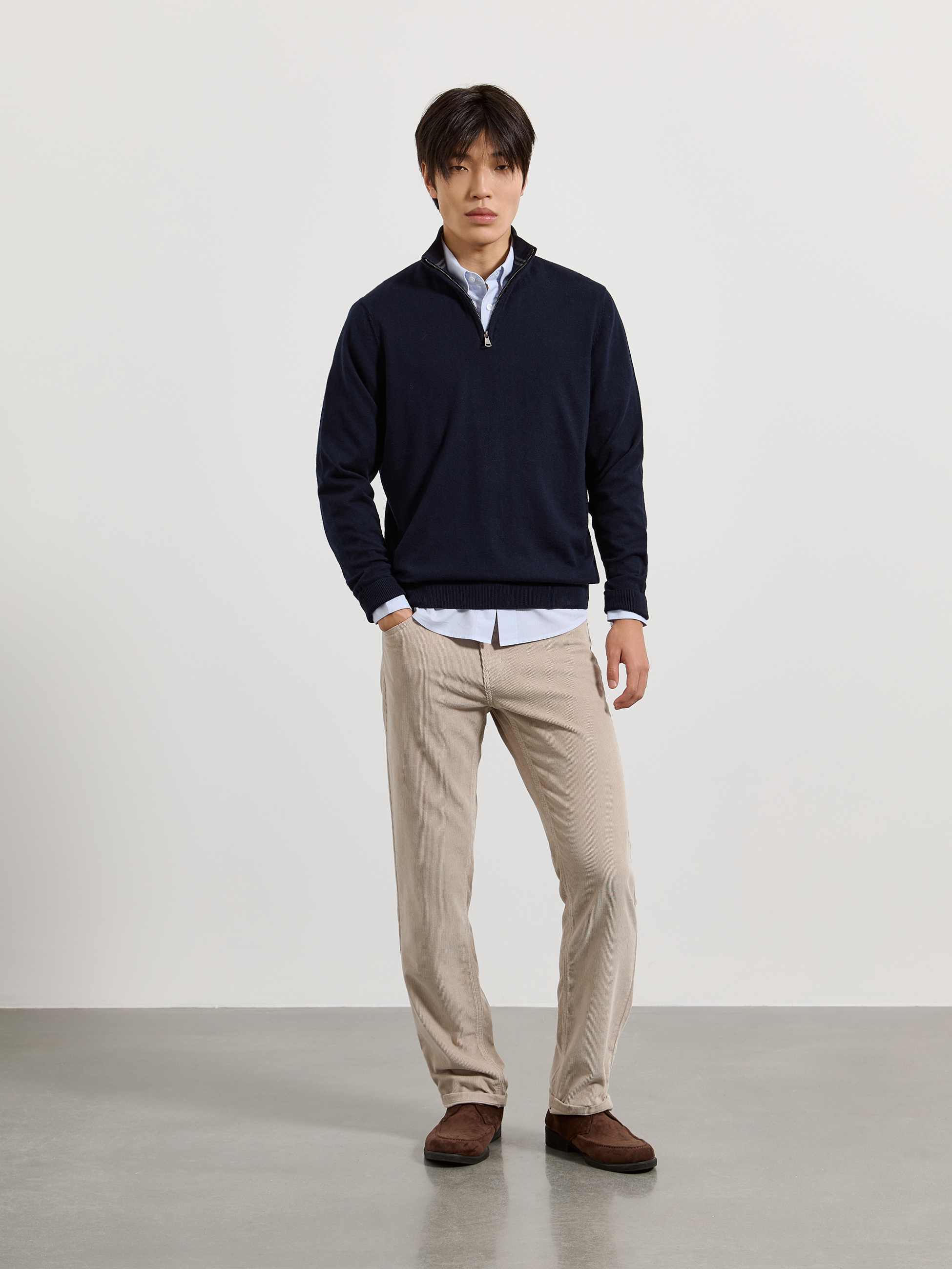 Camisola de malha com fecho