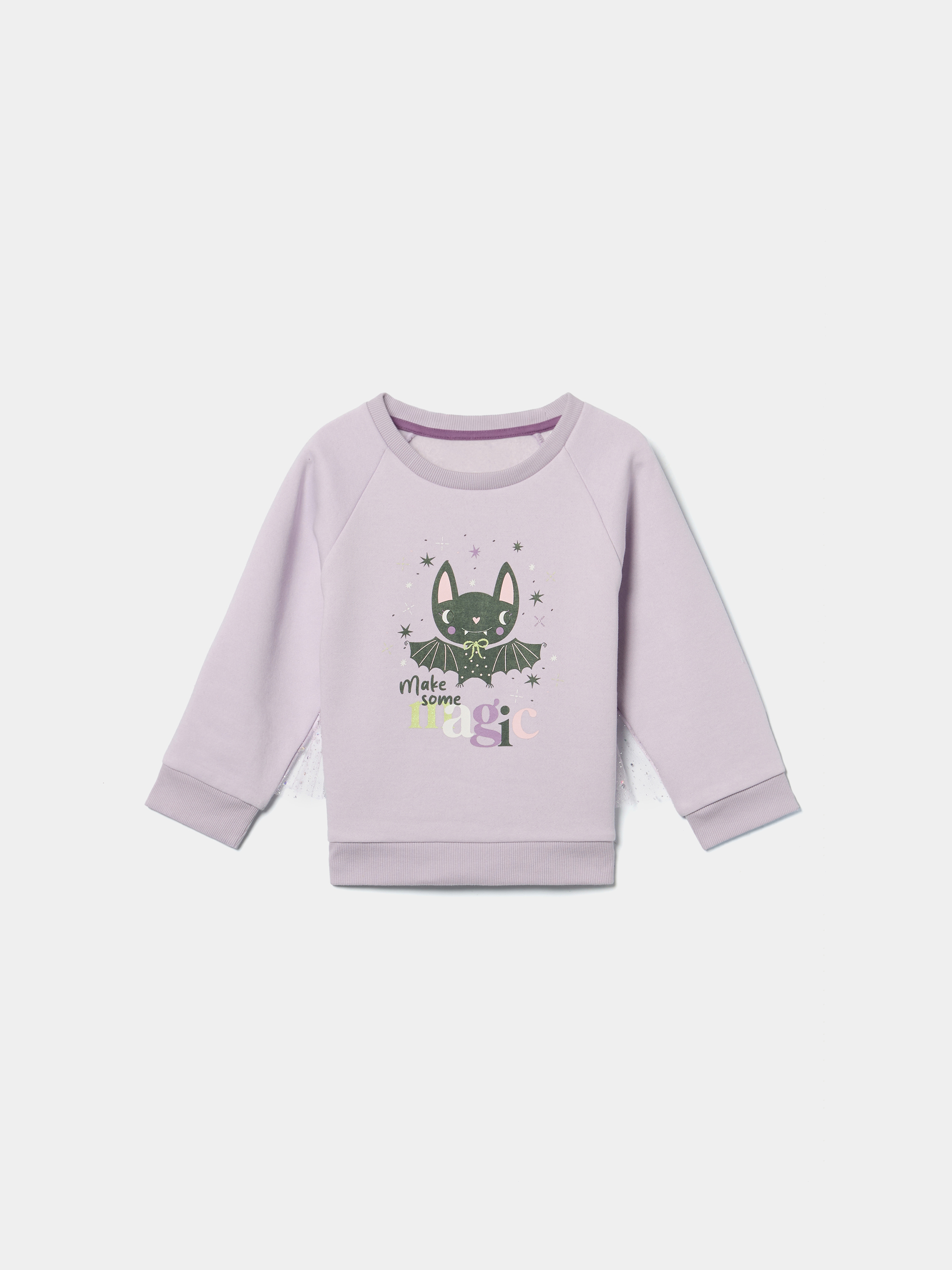 Sweatshirt com tule e brilhantes
