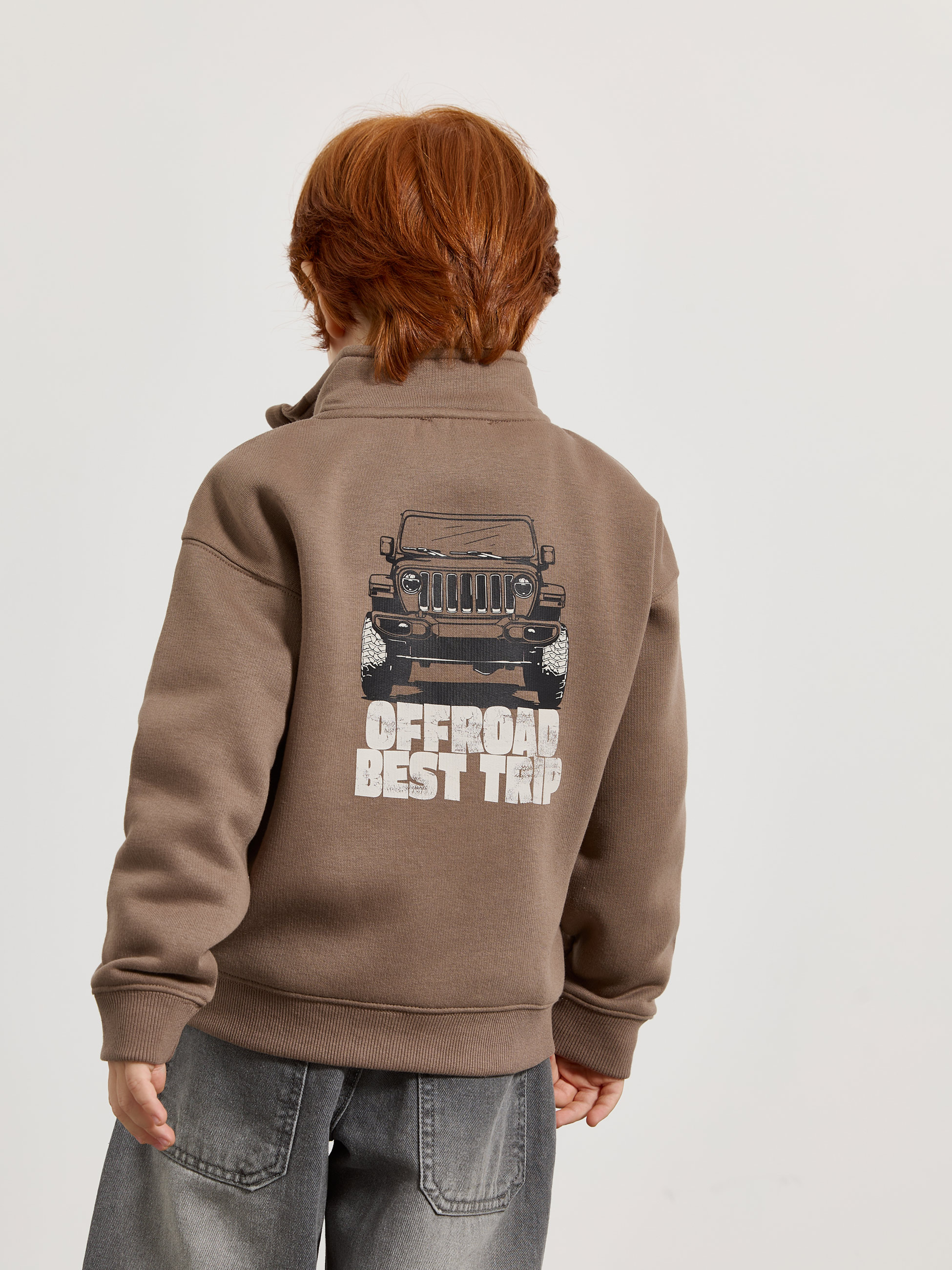 Sweatshirt estampada com fecho