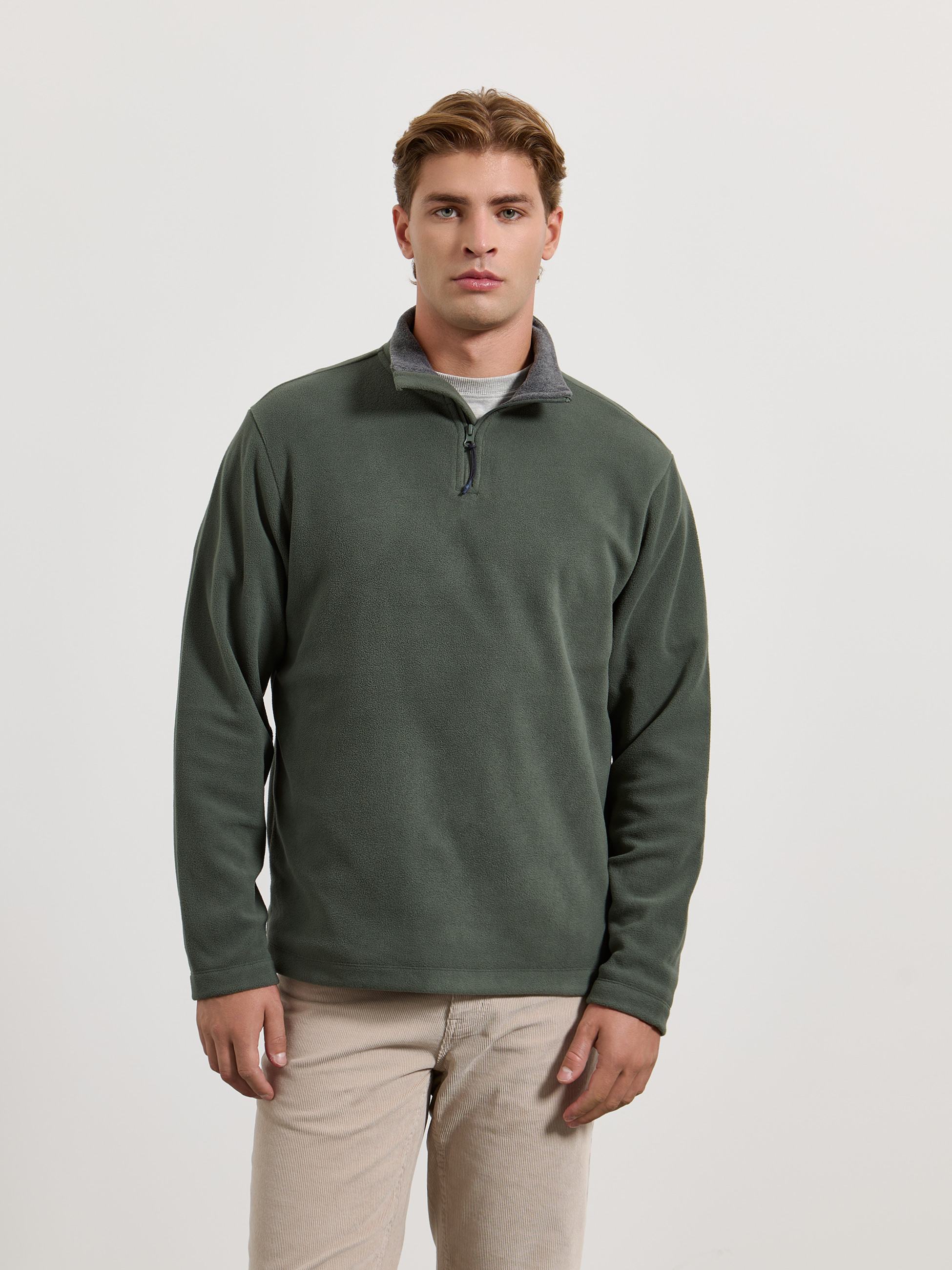Camisola polar com fecho