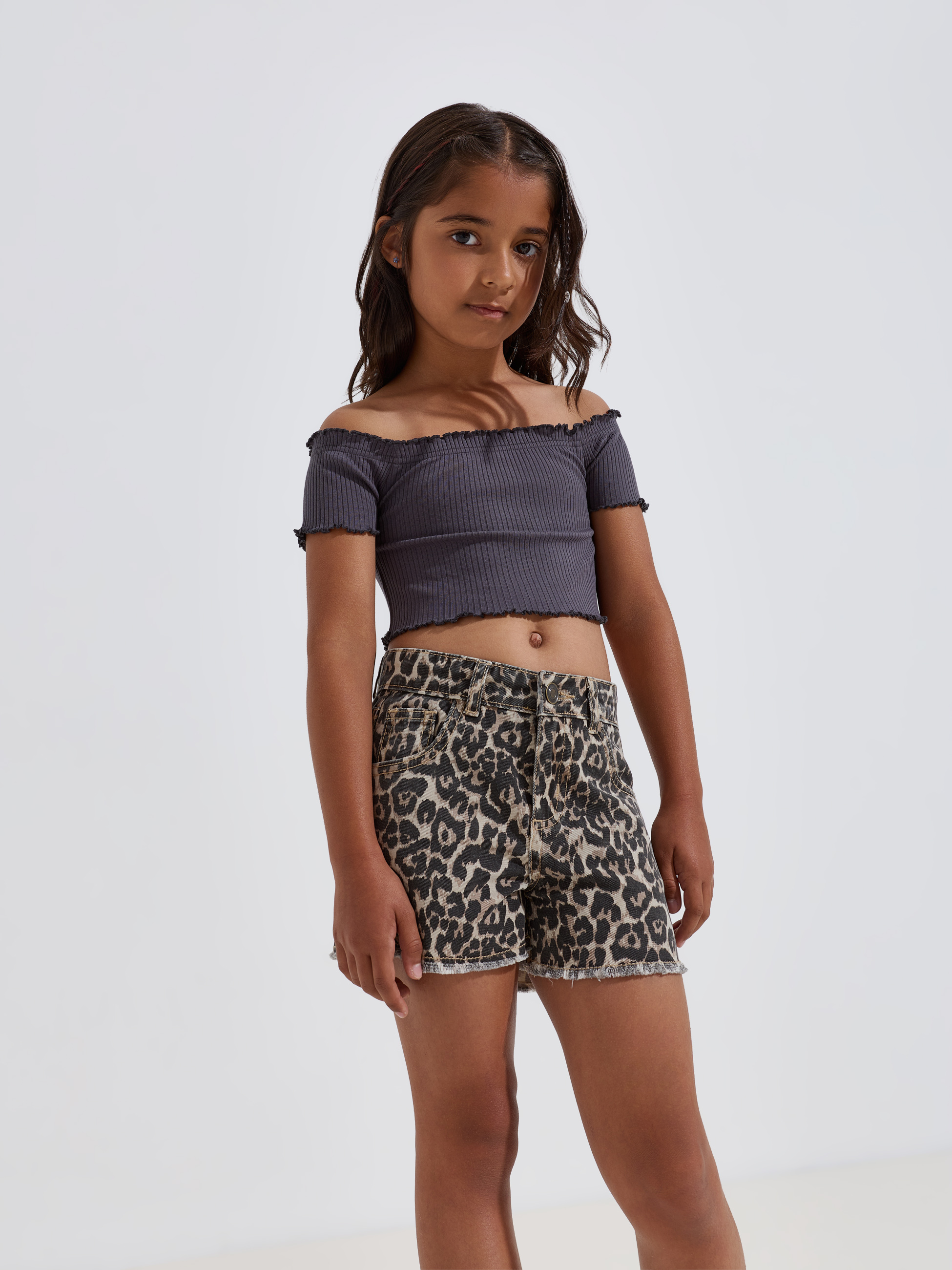 Calções com estampado animal print