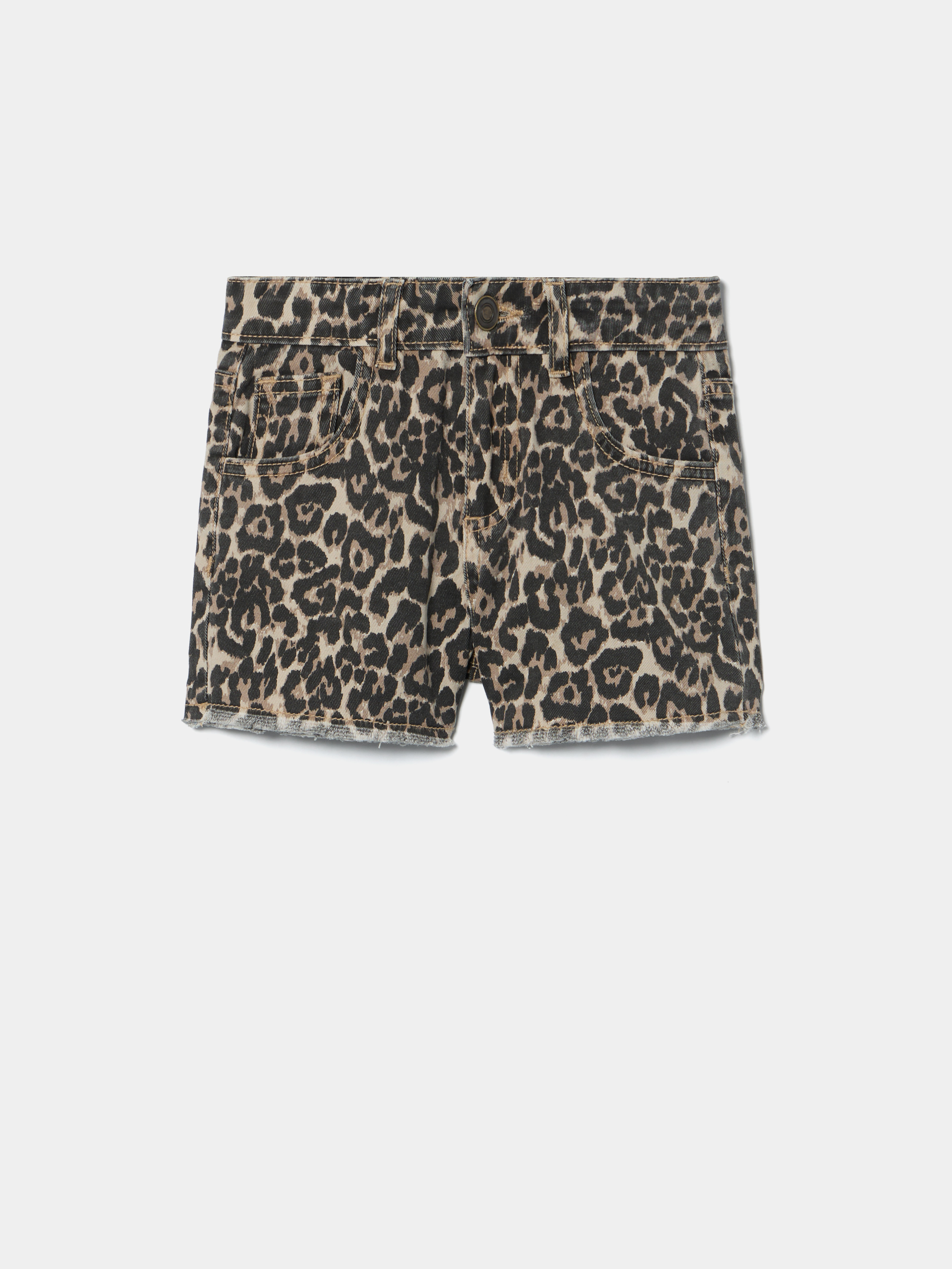 Calções com estampado animal print