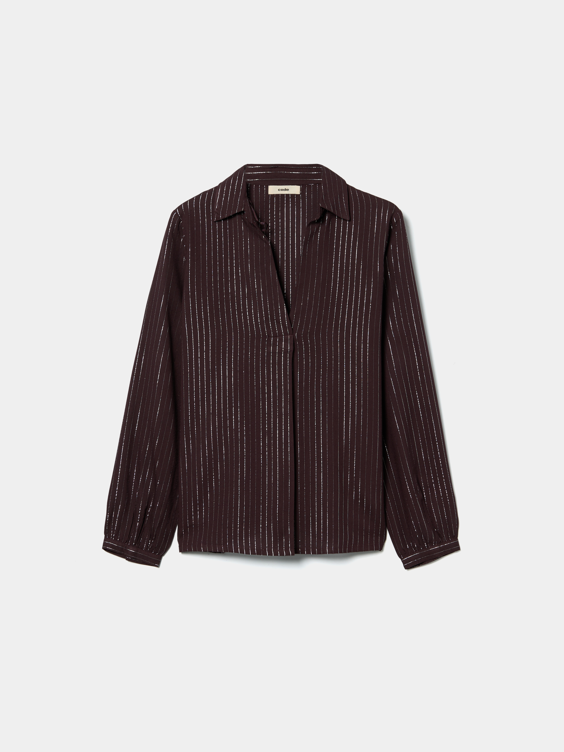 Camisa às riscas brilhantes
