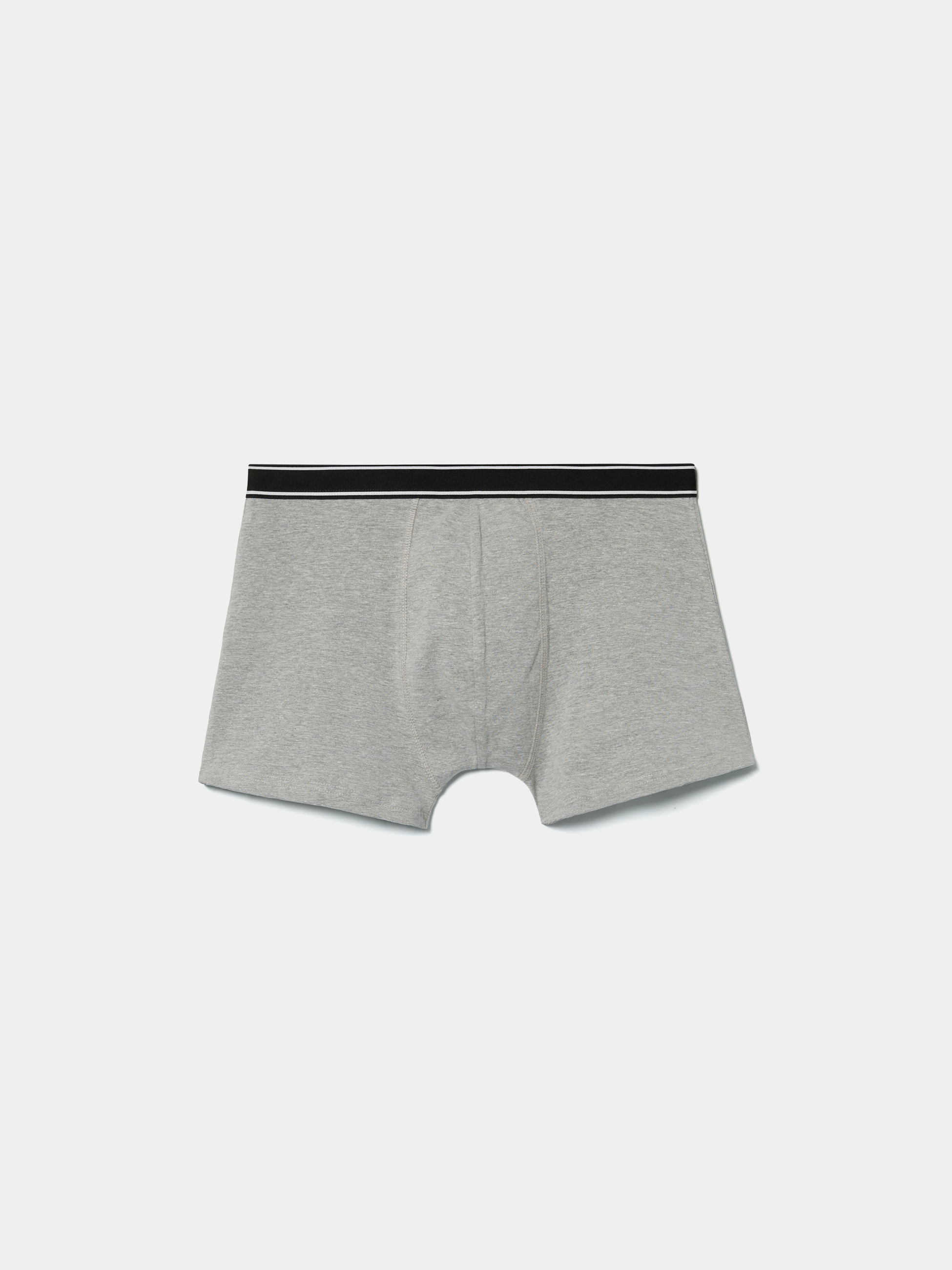 Boxers lisos com cintura às riscas