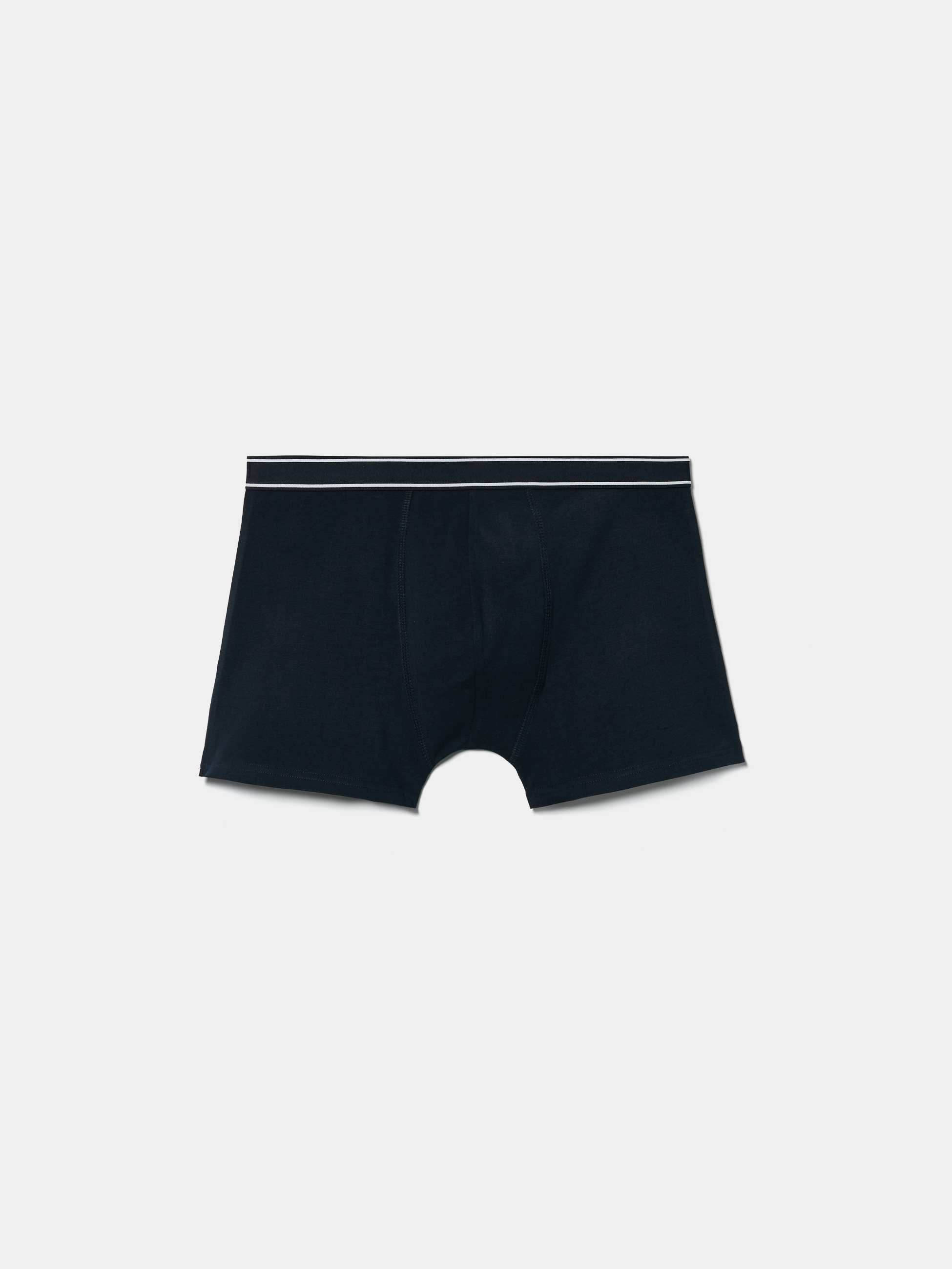 Boxers lisos com cintura às riscas
