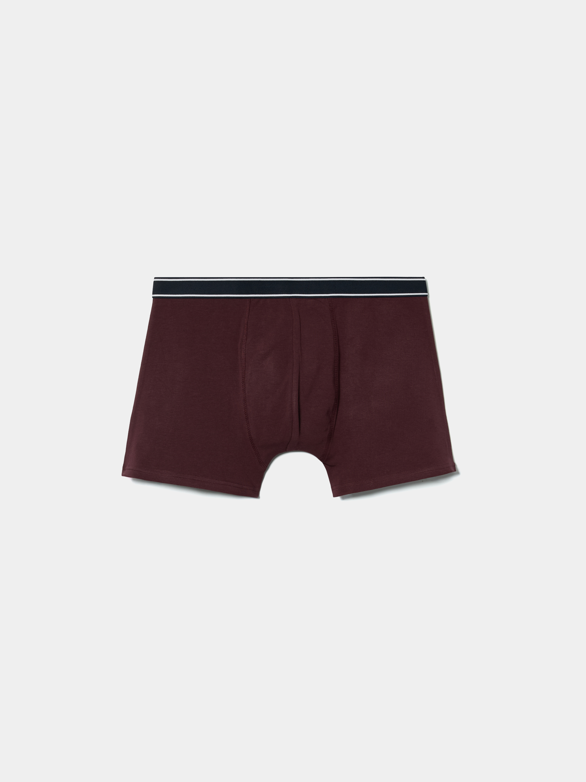 Boxers lisos com cintura às riscas