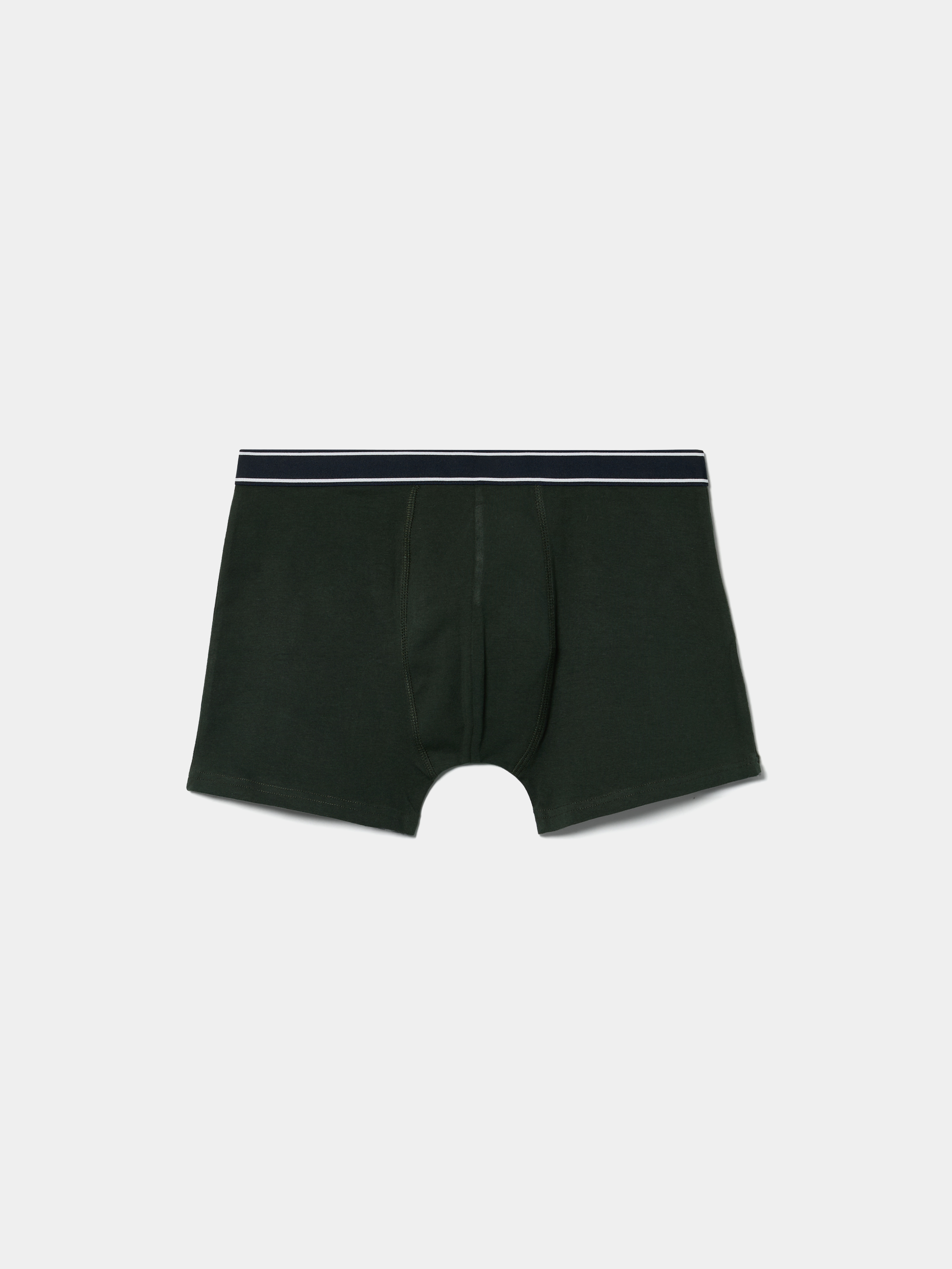 Boxers lisos com cintura às riscas