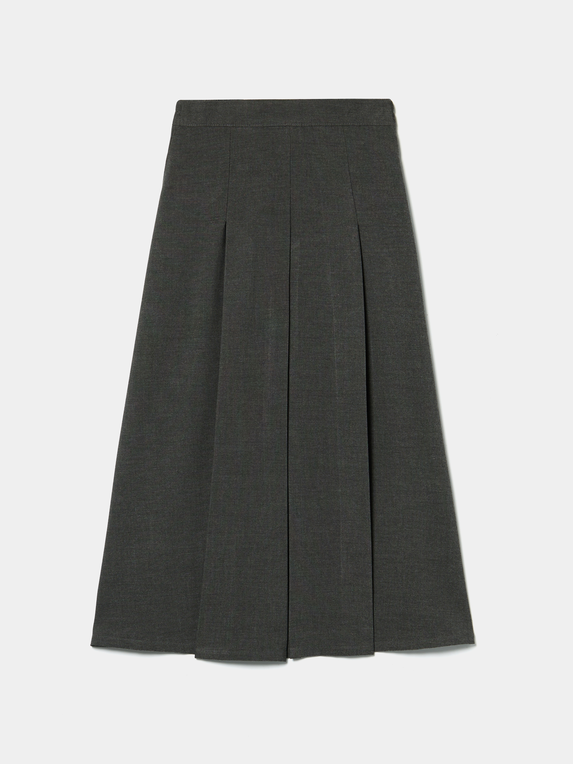 Saia midi com pregas