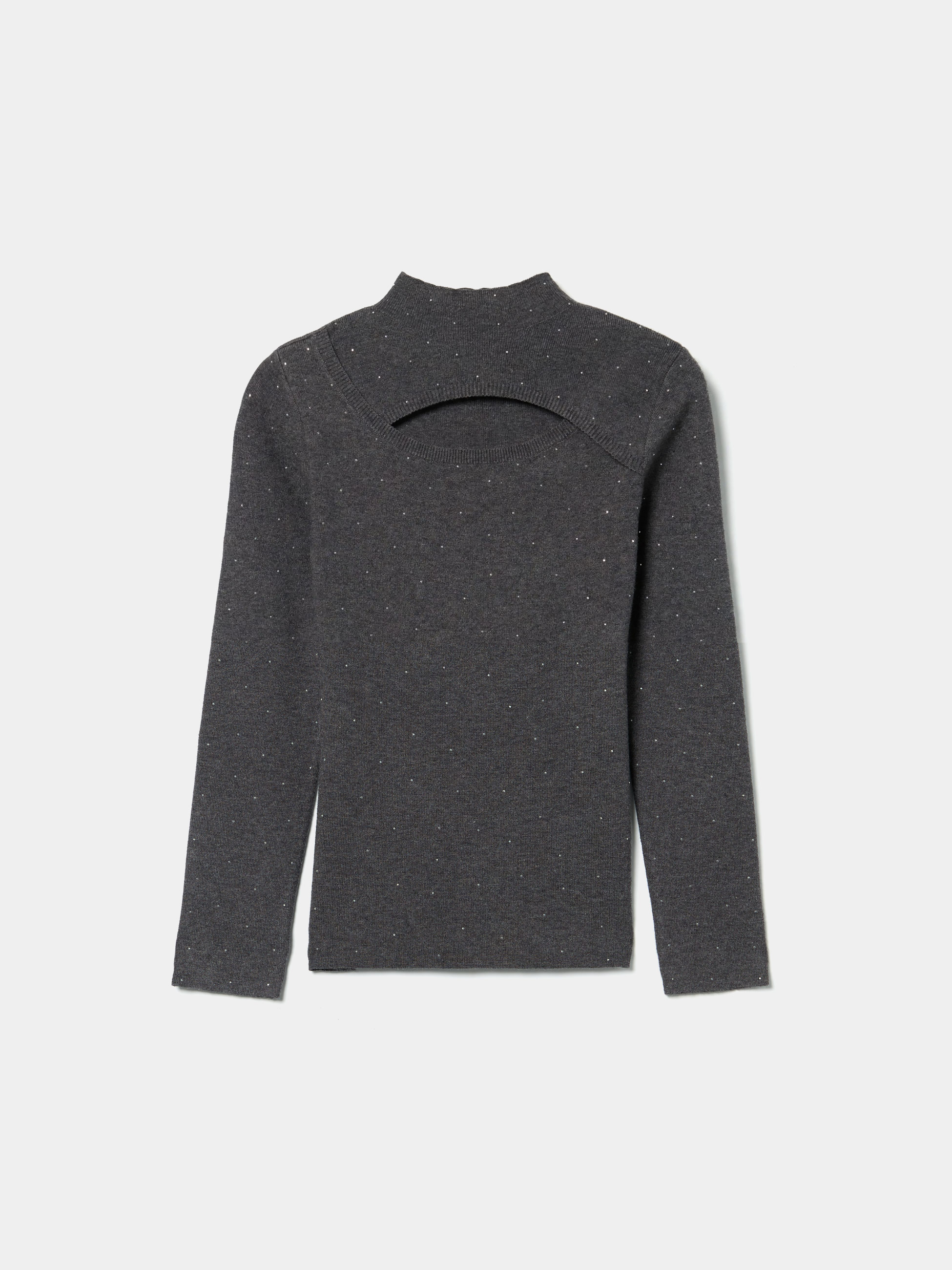 Camisola de malha com abertura no decote