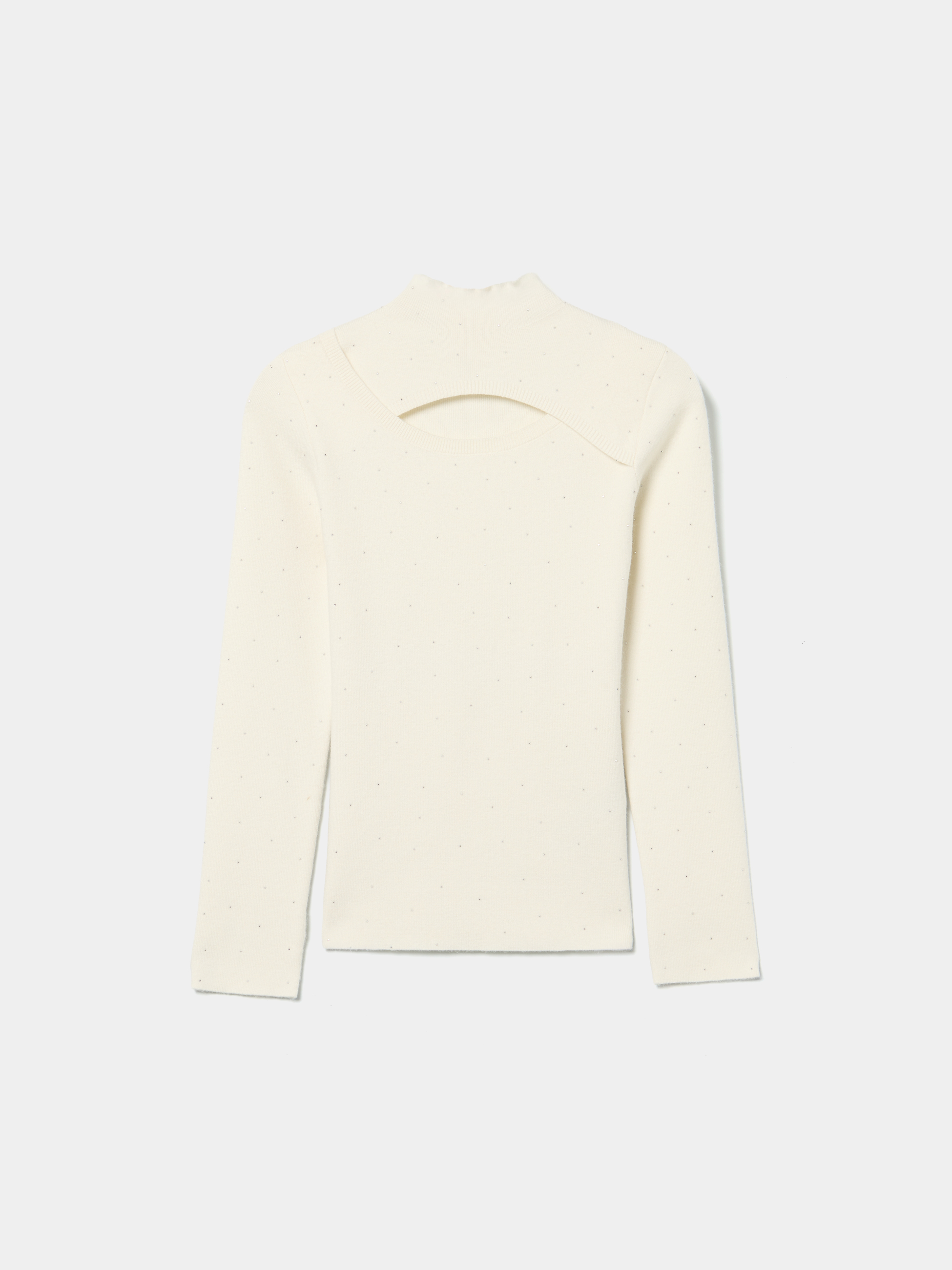 Camisola de malha com abertura no decote