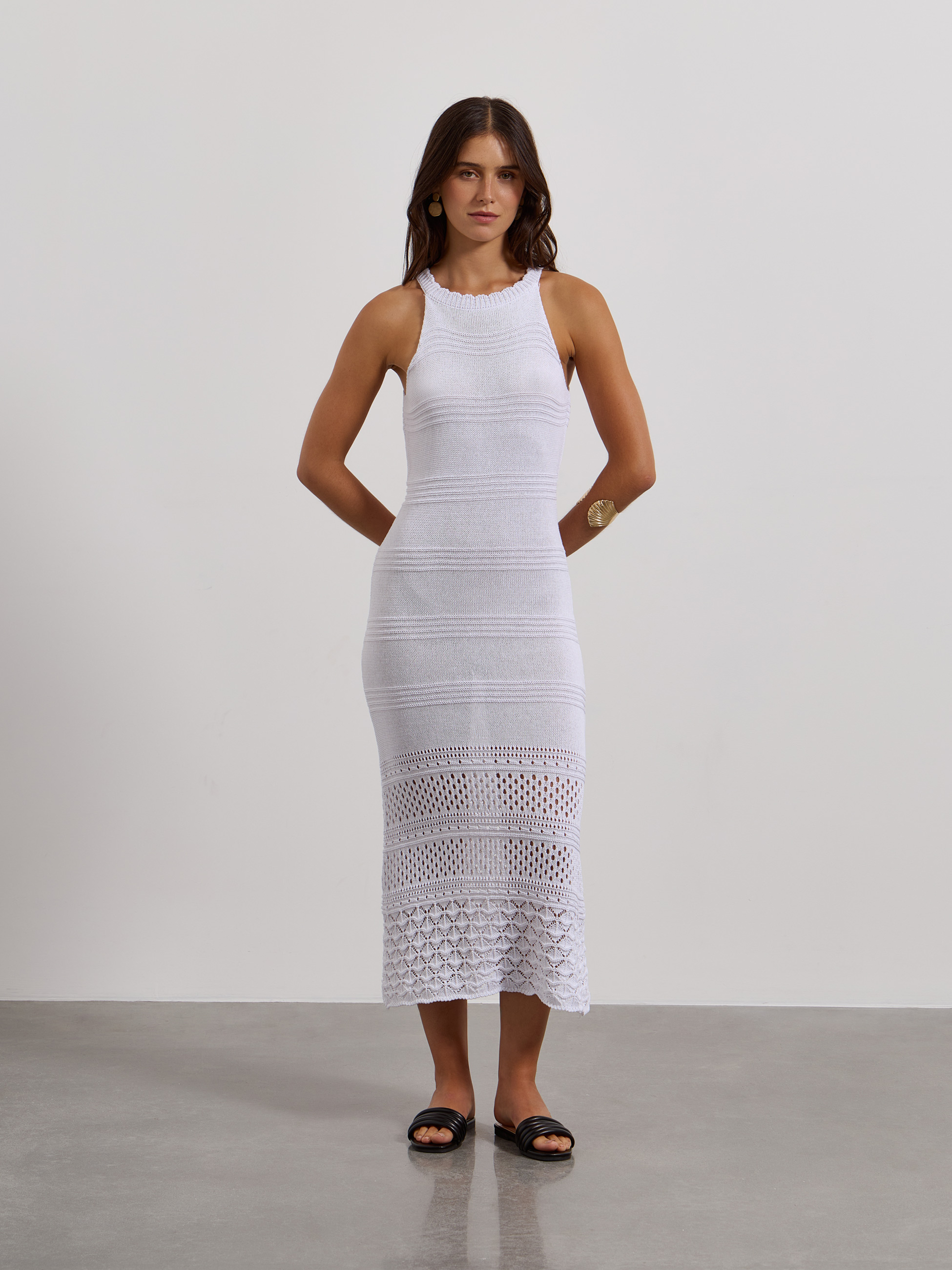 Vestido midi em malha