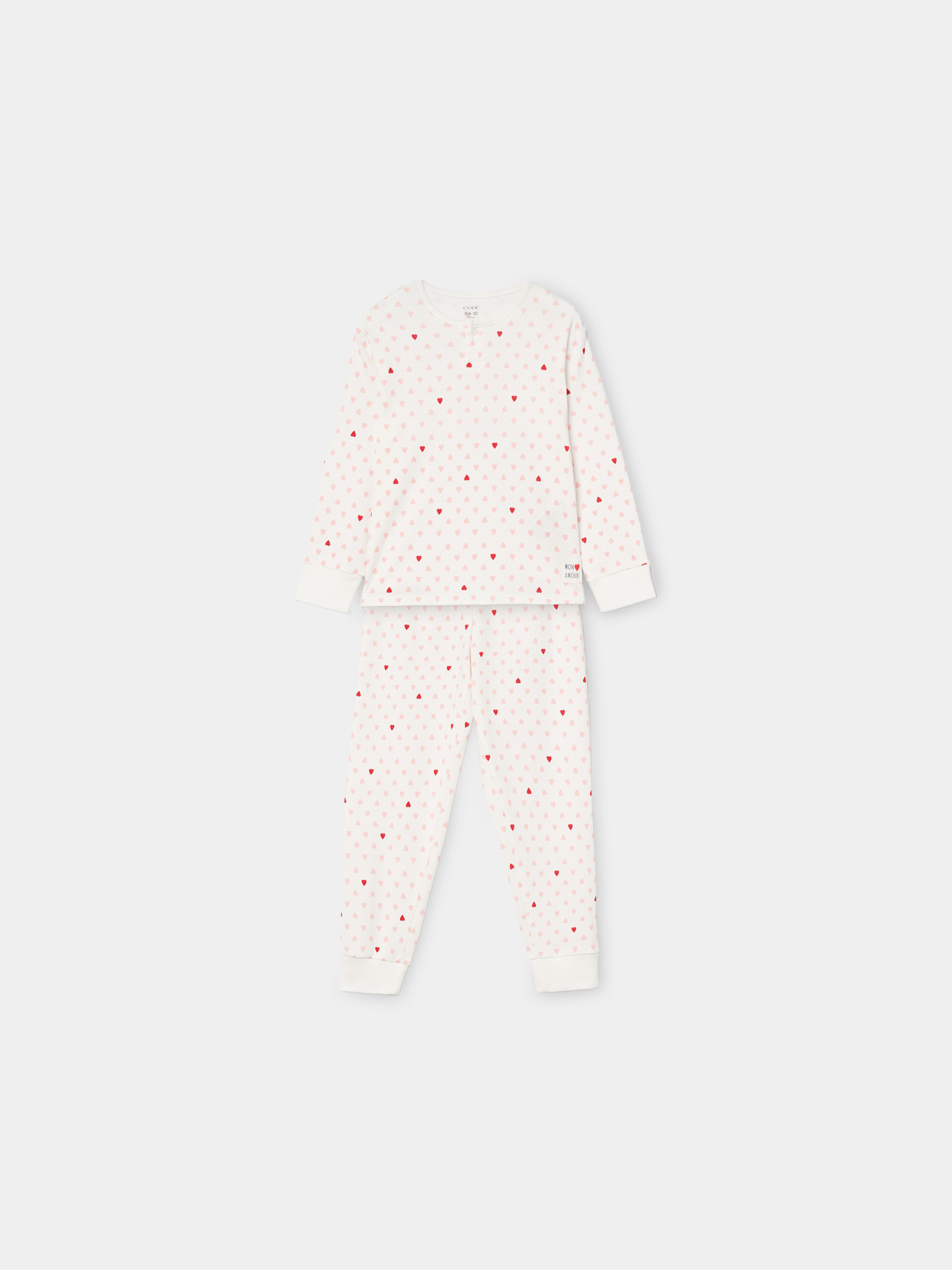 Pijama longo com corações