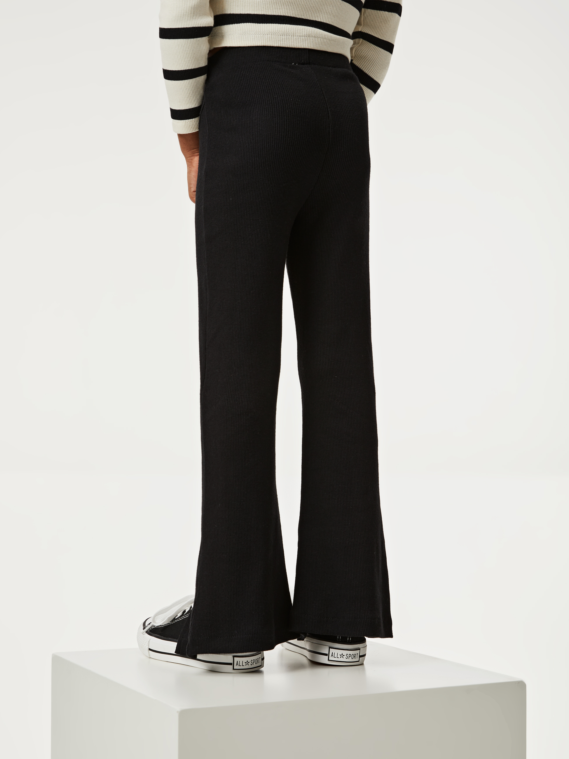 Calças malha canelada