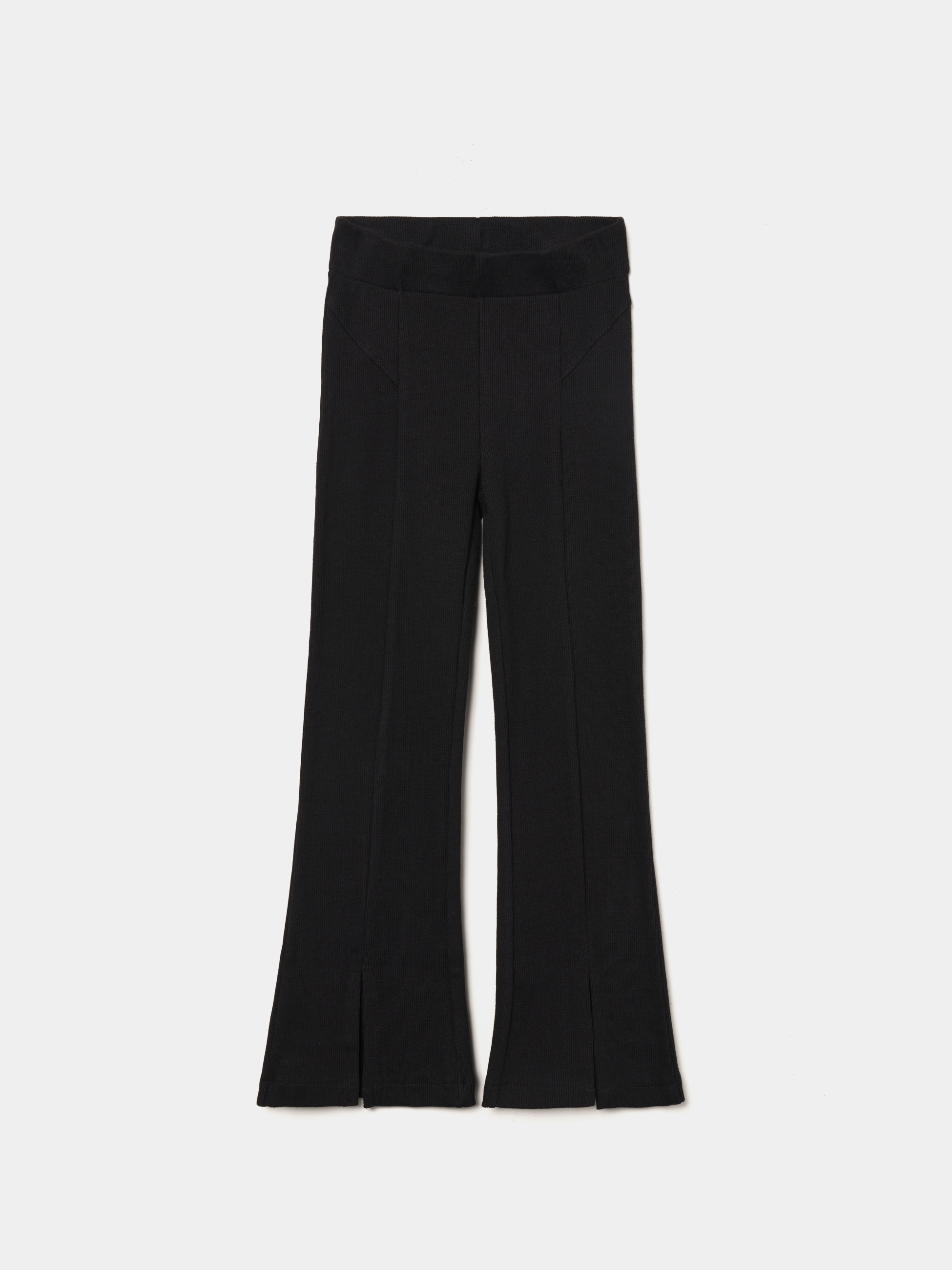 Calças malha canelada