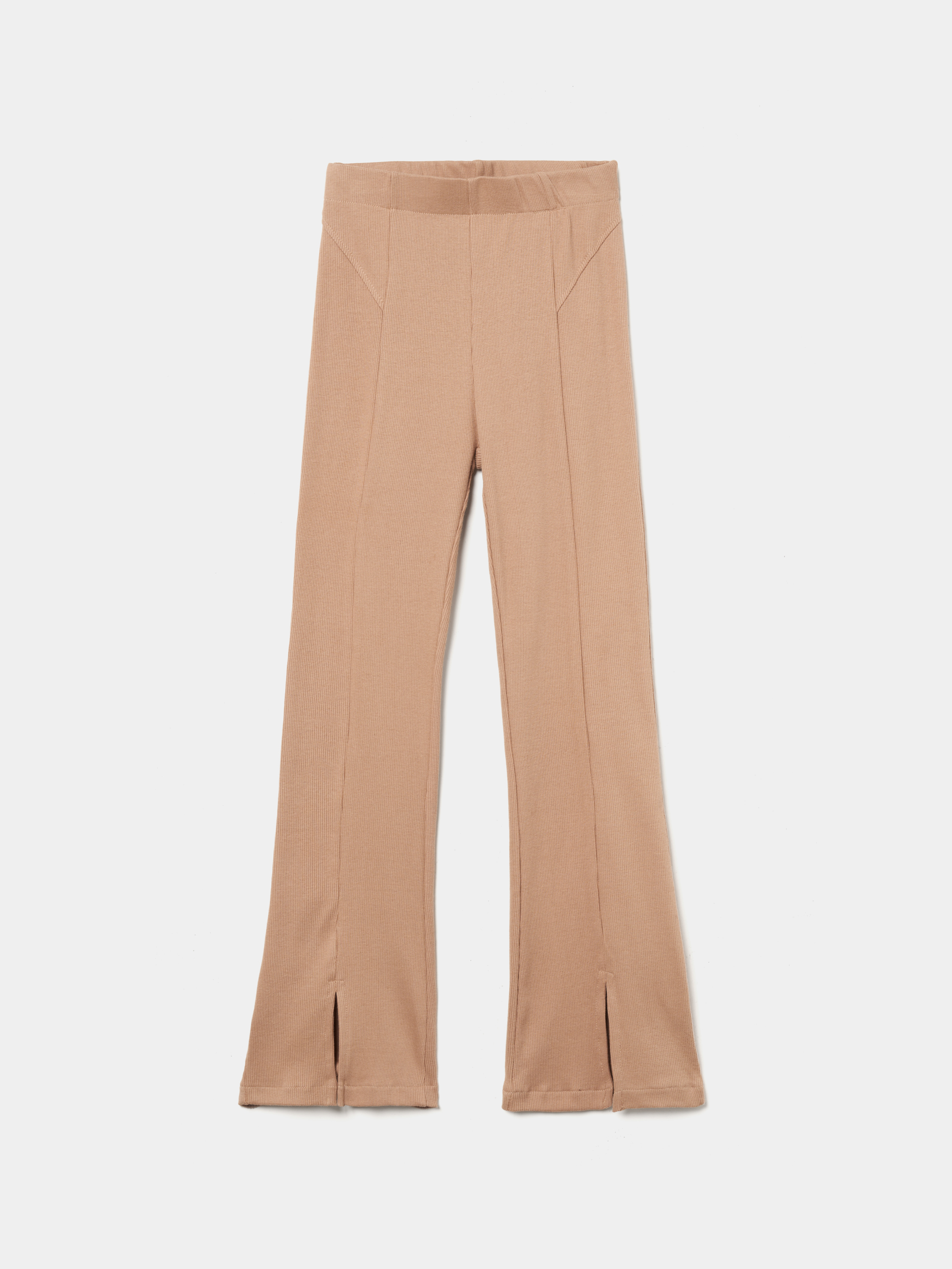 Calças malha canelada