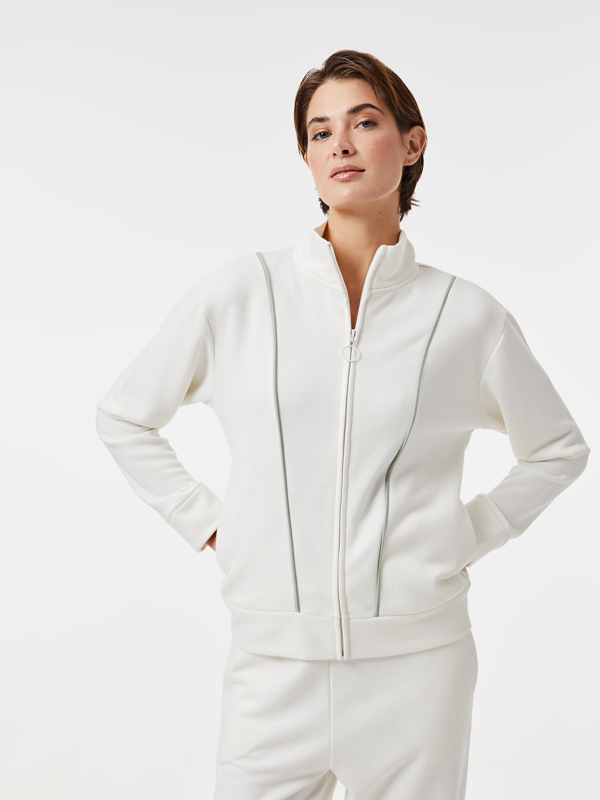 Casaco malha com fecho